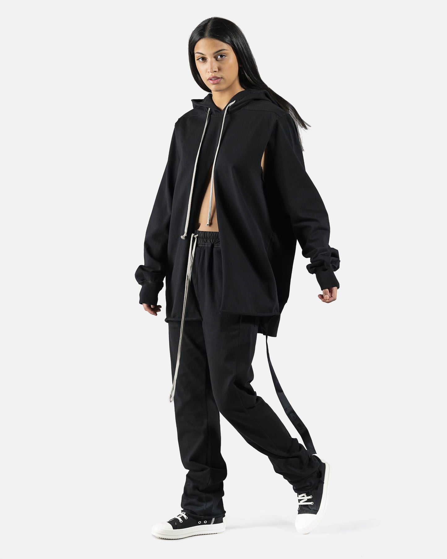 Rick Owens DRKSHDW Women's Sweatshirts Rigolet Cape Hoodie in Black