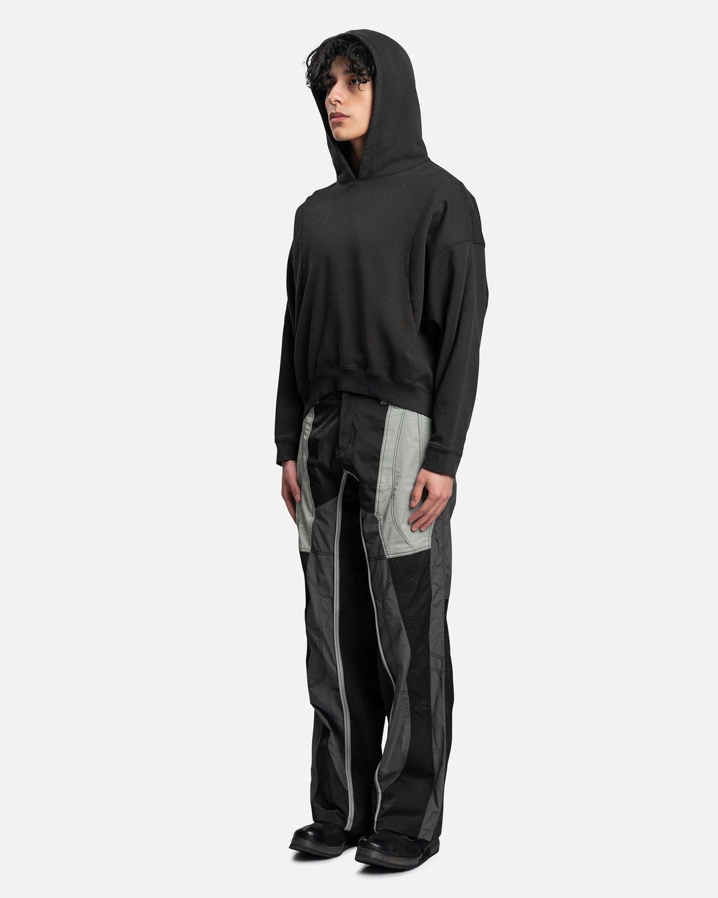 FFFPOSTALSERVICE Men's Sweatshirts Round Hem Hoodie V2 in Black