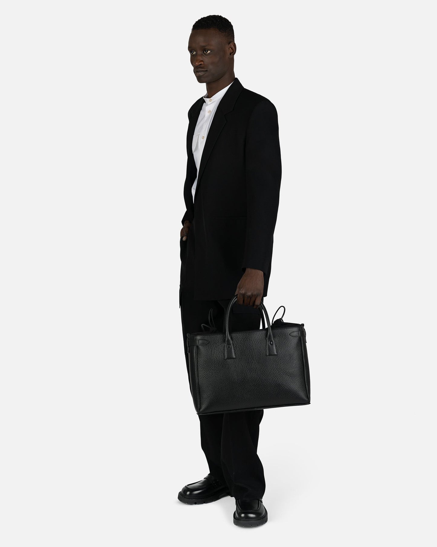 Jil Sander Men's Pants Sharp Wool Gabardine Cargo Trousers in Black