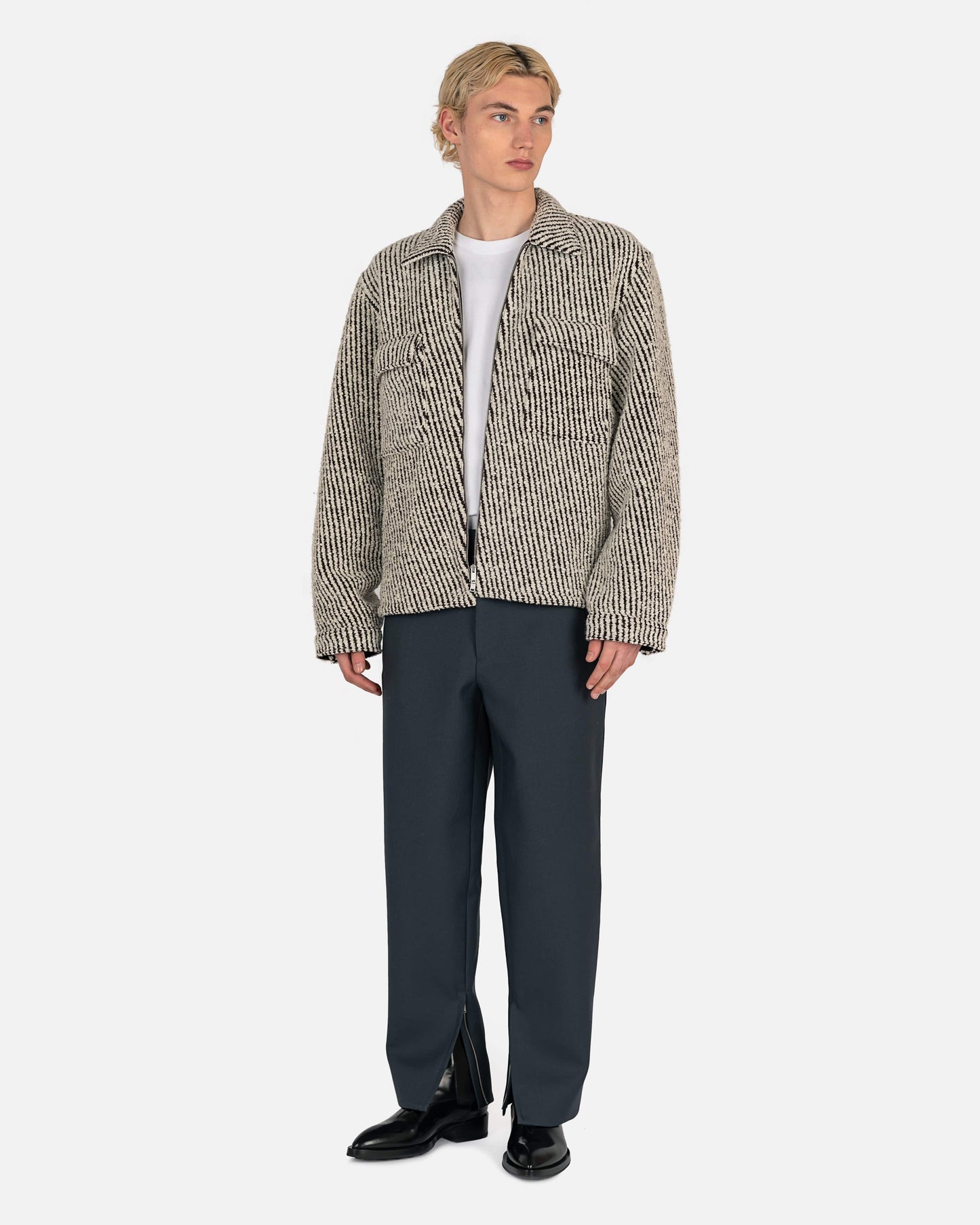 Jil Sander Men's Pants Sharp Wool Serge Trouser in Dark Grey