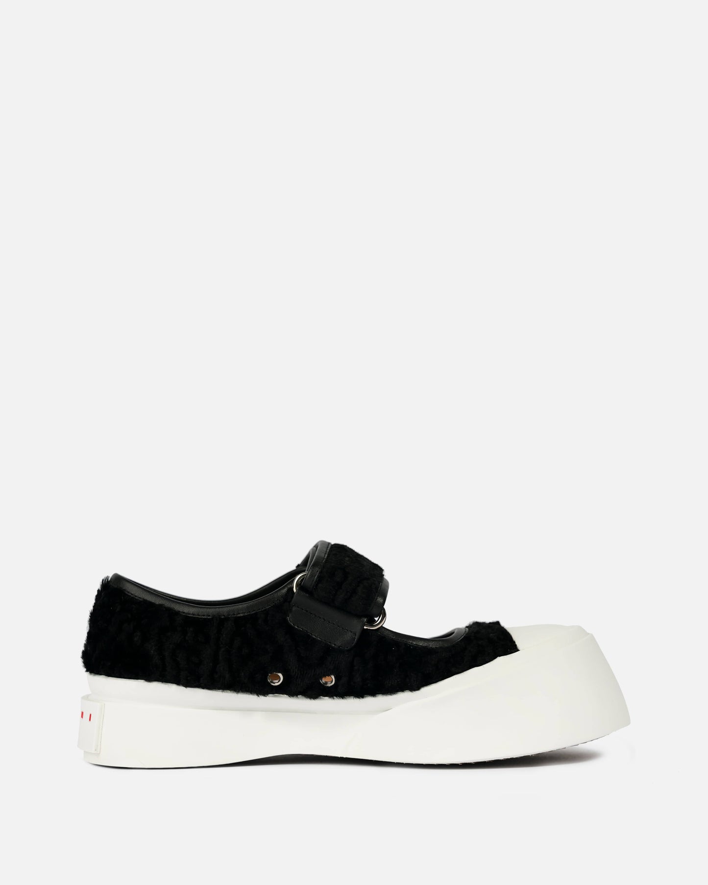 Marni Women's Shoes Shearling Mary Jane Pablo in Black