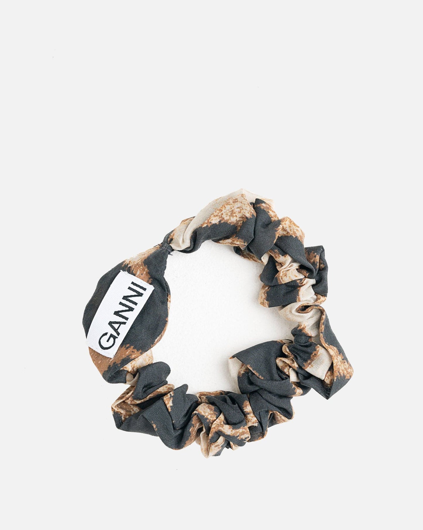 Ganni Jewelry Sheer Voile Scrunchie in Maxi Leopard