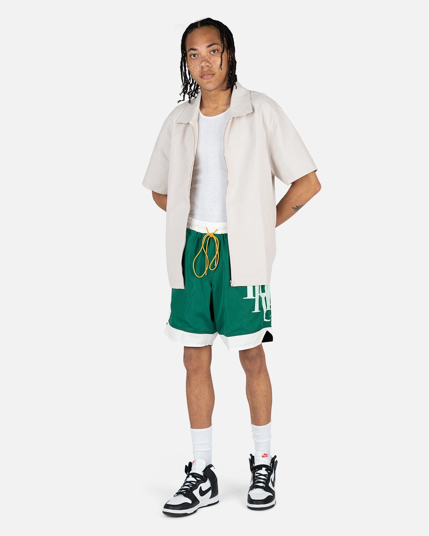 Rhude Men's Shorts Side Logo Shorts in Forest Green