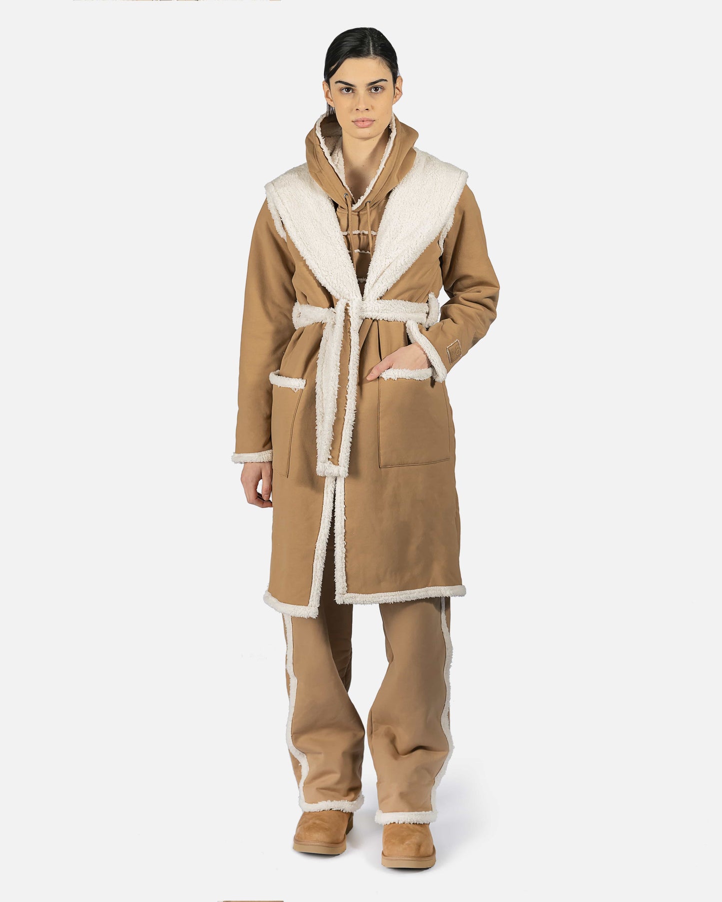 UGG x Telfar Women's Sweatshirts Sideless Hoodie in Chestnut