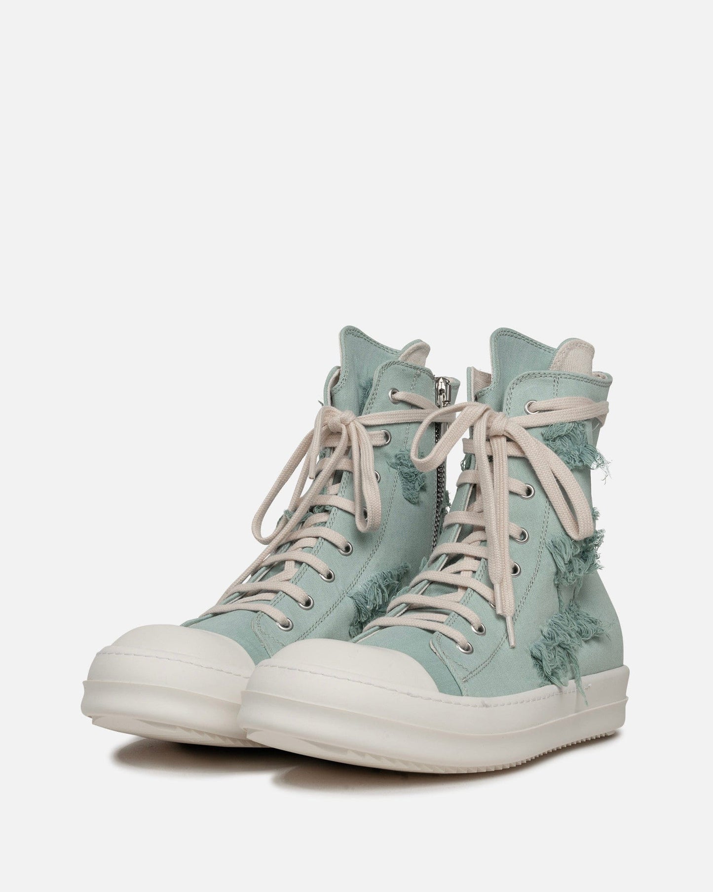 Rick Owens DRKSHDW Men's Sneakers Slashed Ramones in Aqua/Milk