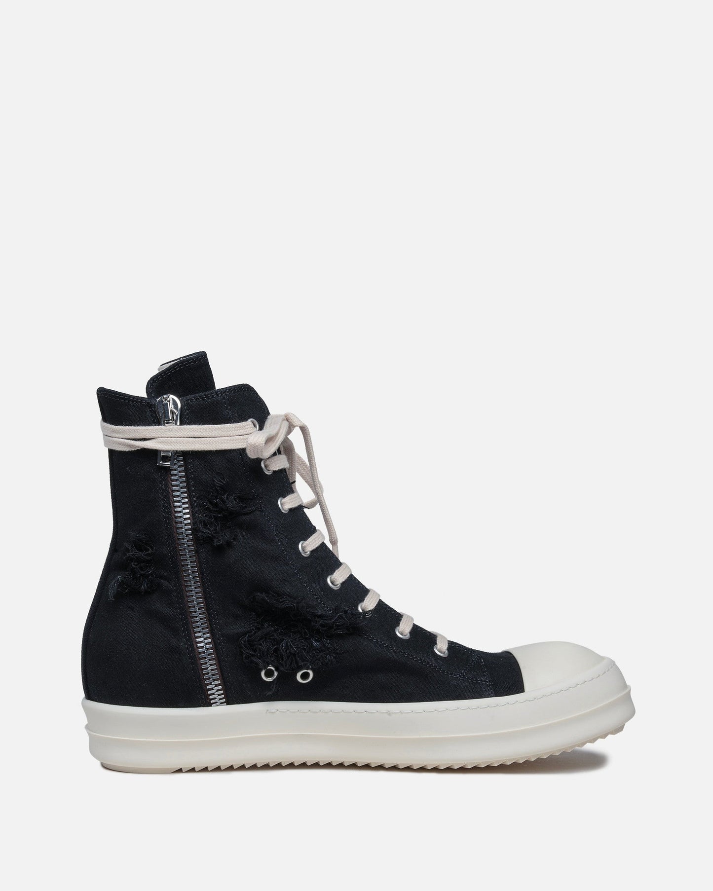 Rick Owens DRKSHDW Women Sneakers Slashed Ramones in Black/Milk