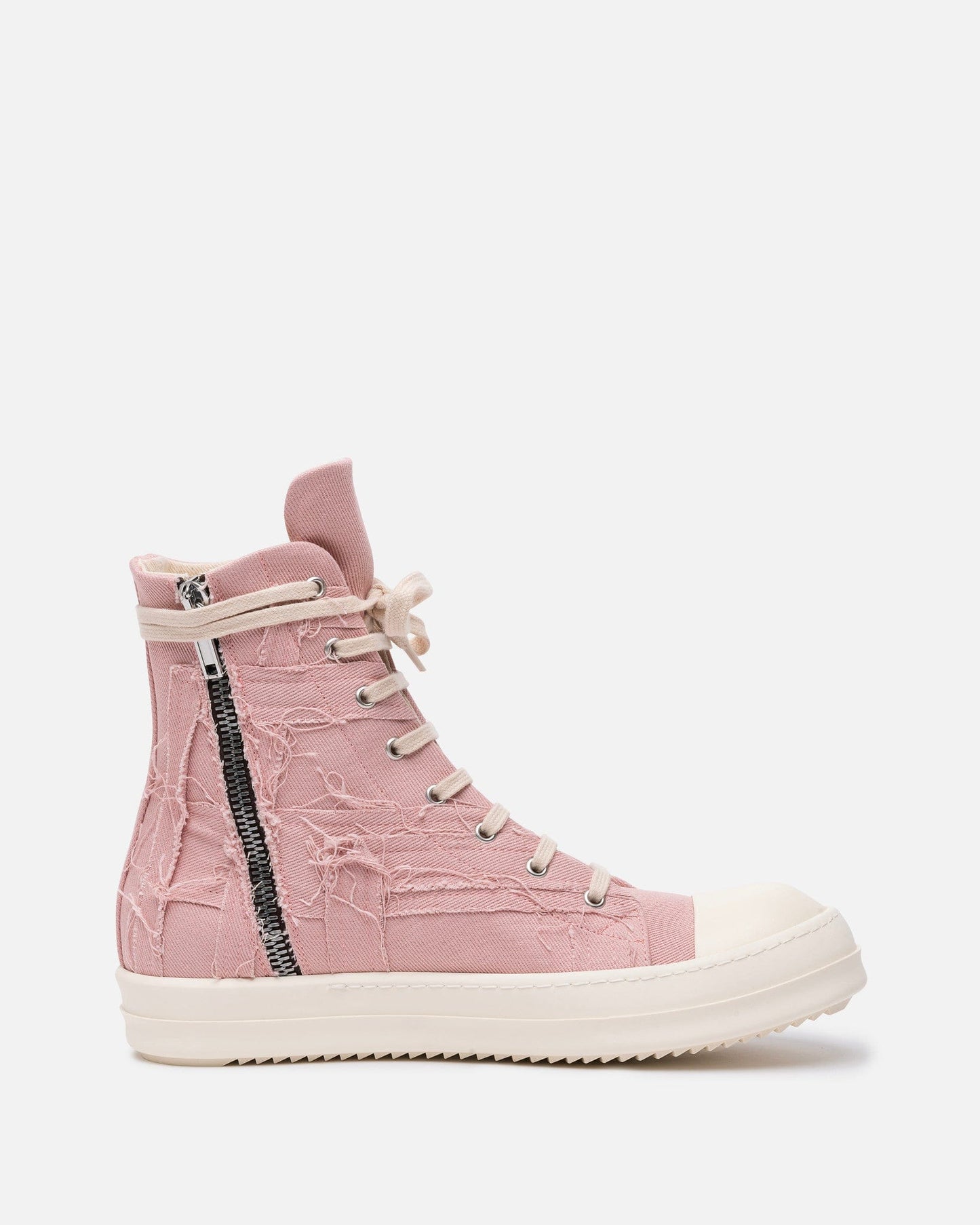 Rick Owens DRKSHDW Men's Sneakers Slashed Ramones in Faded Pink/Milk