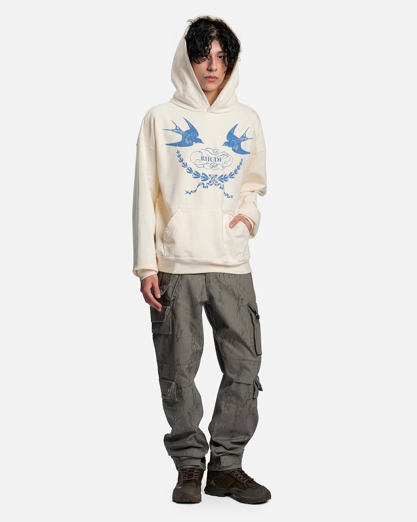 Rhude Men's Sweatshirts Sparrow Hoodie in Vintage White