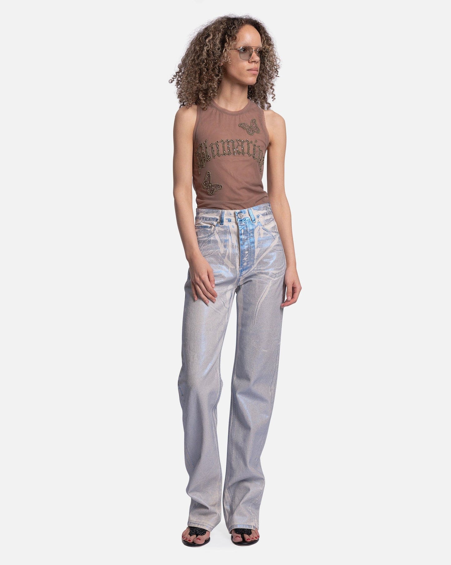 Our Legacy Women Pants Spiral Cut in Blue Foil Denim