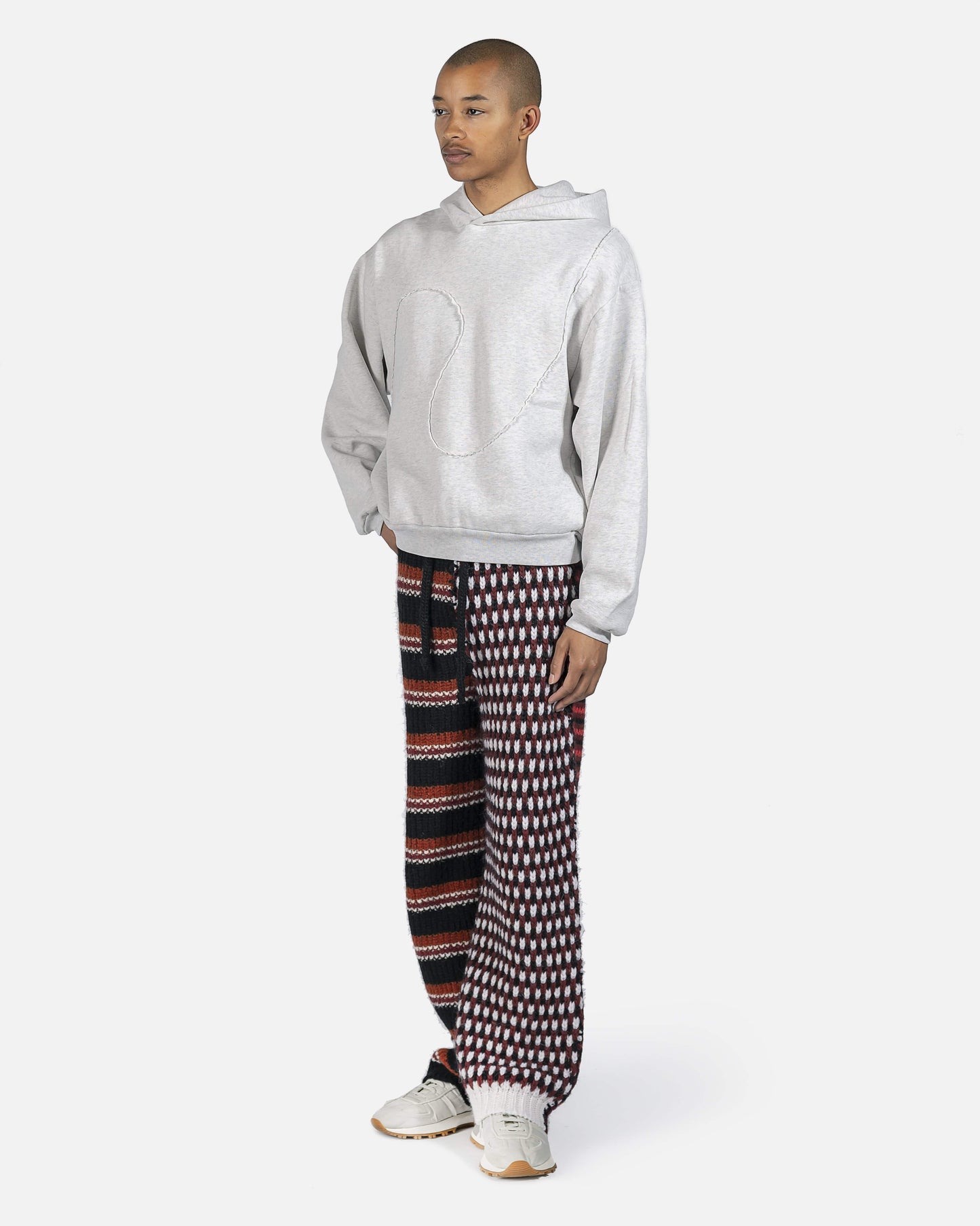 Marni Men's Pants Striped Crochet Trousers in Red