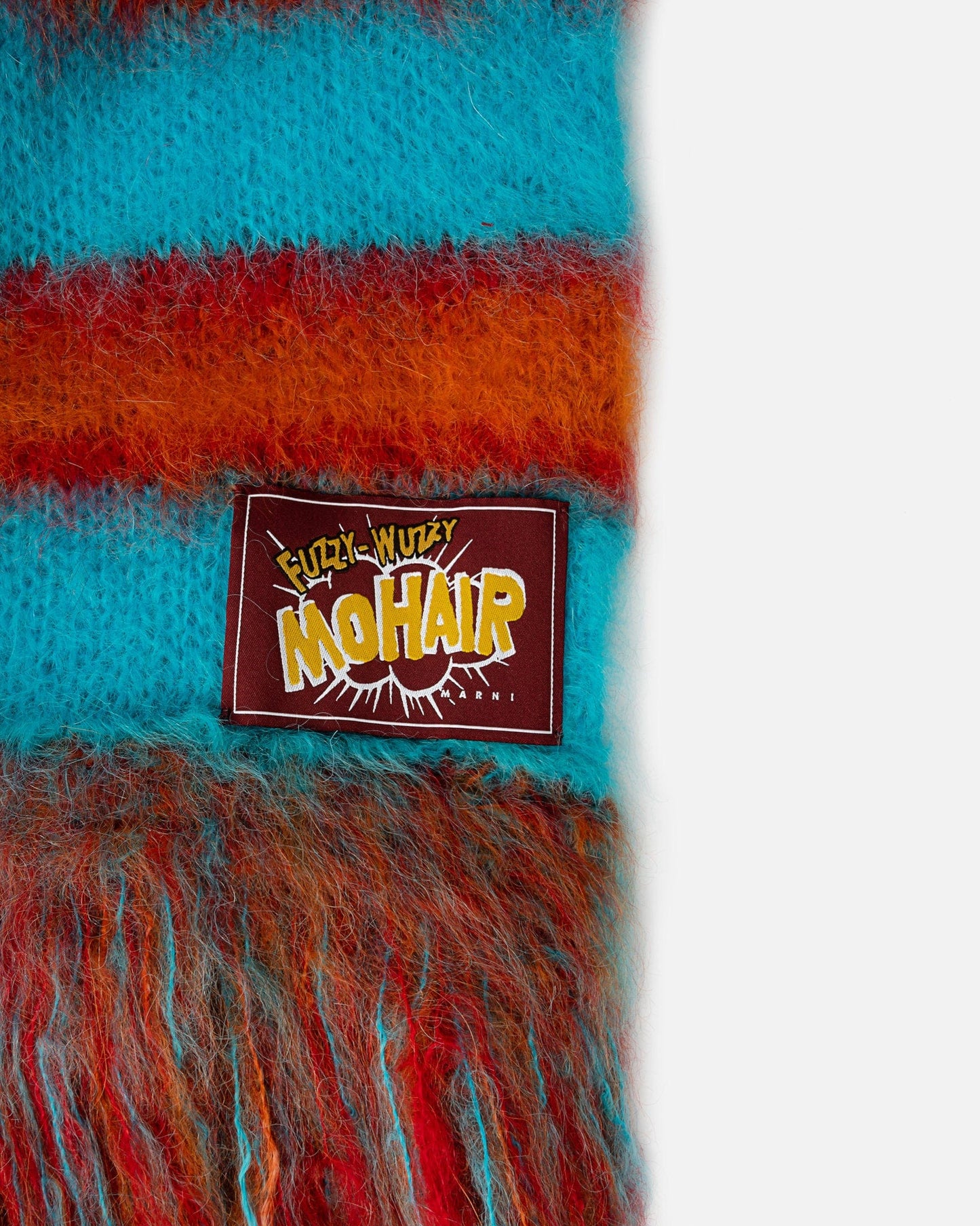 Marni Scarves Striped Mohair Scarf in Turquoise