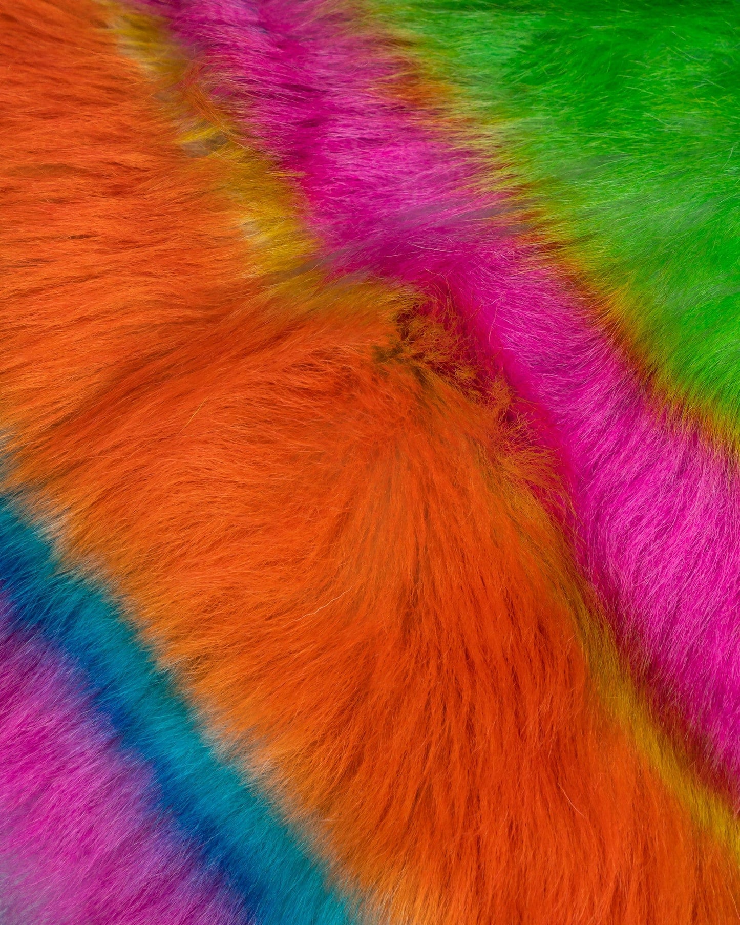 Marni Men's Hats Striped Shearling Hat in Orange