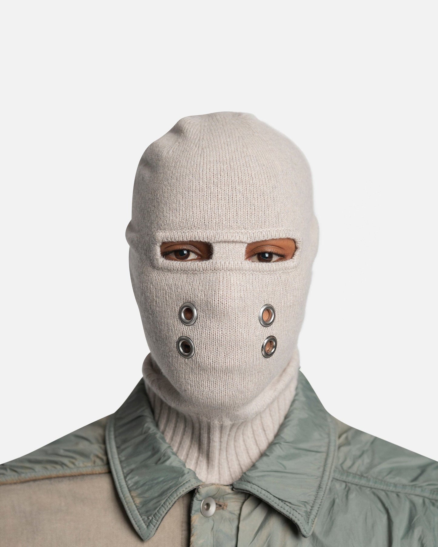 Rick Owens Men's Hats Strobe Balaclava in Pearl