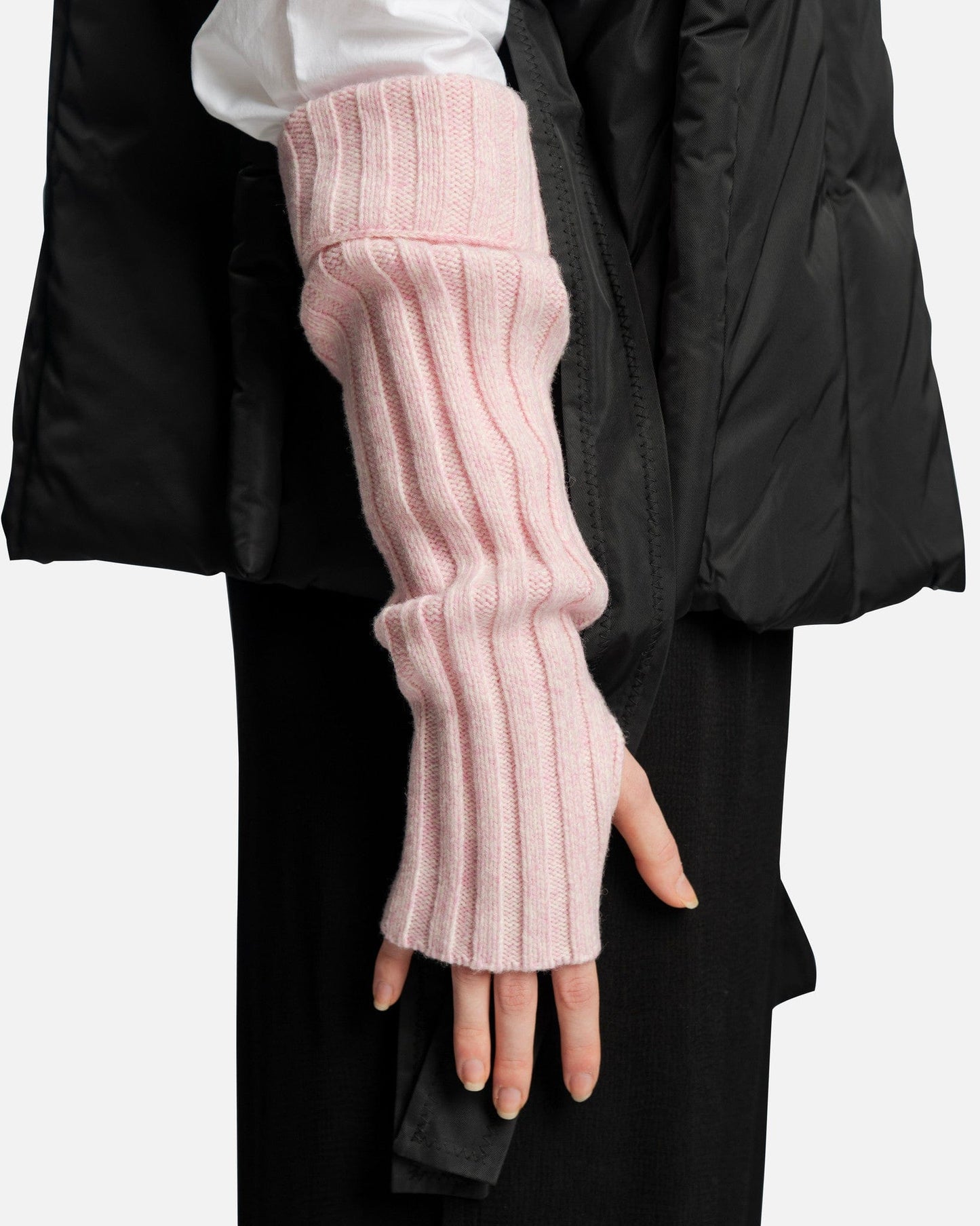 Ganni Women Tops Structured Rib Wrist Warmers in Lilac Sachet