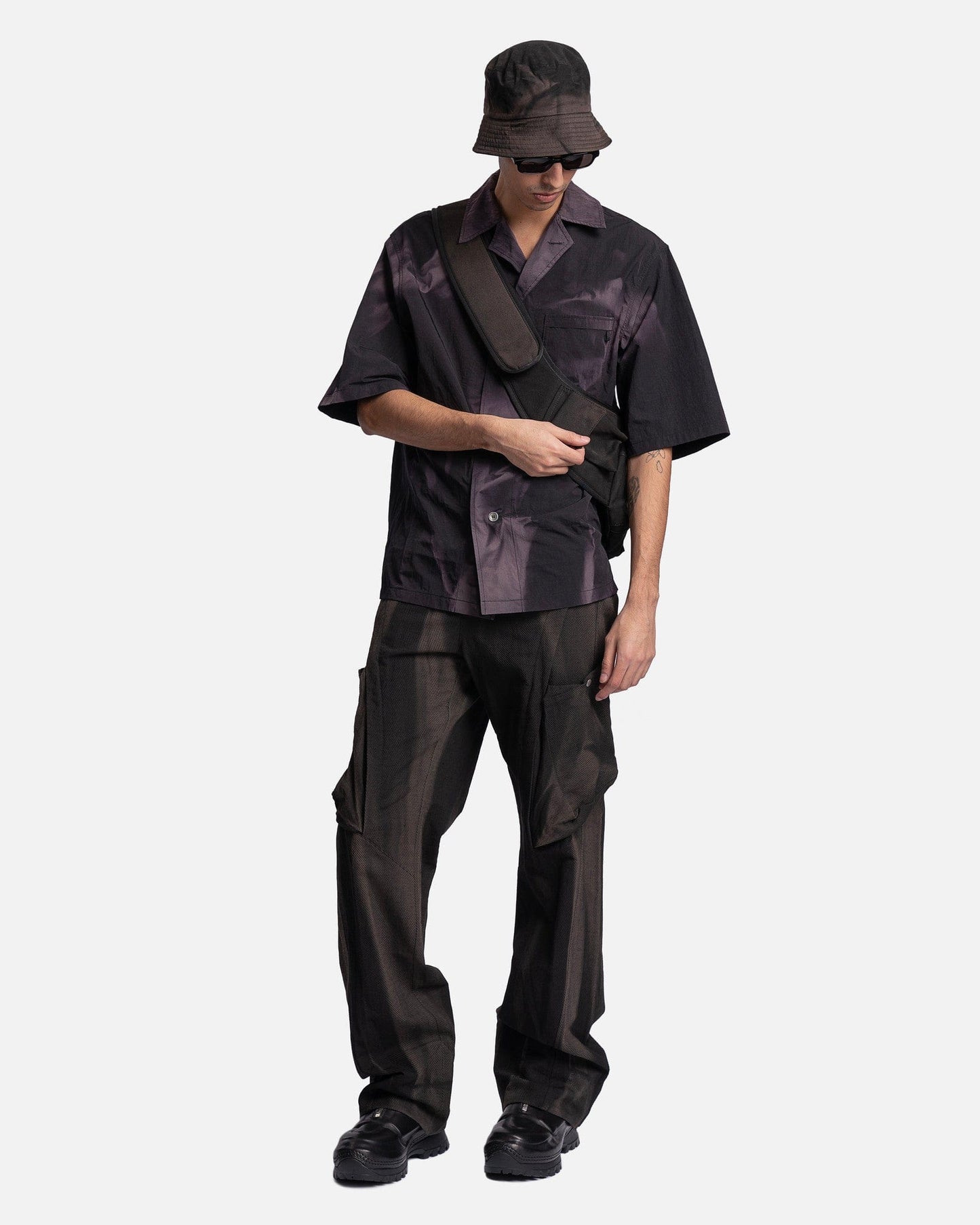 JiyongKim Men's Shirts Sun-Bleached Tailored Collar Shirt in Black