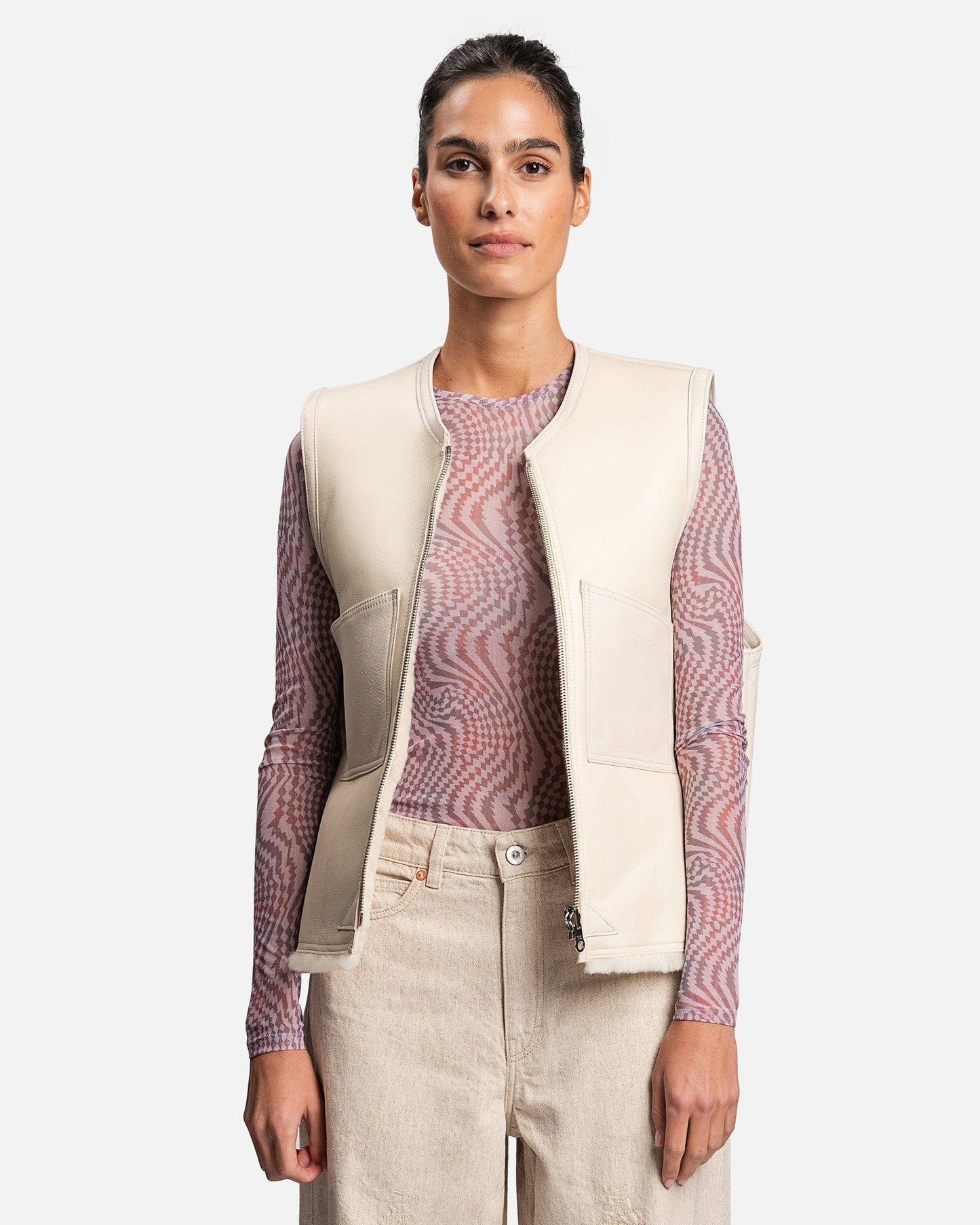 Our Legacy Women Tops Super Slim Jersey Longsleeve in Hypnosis Tartan Print