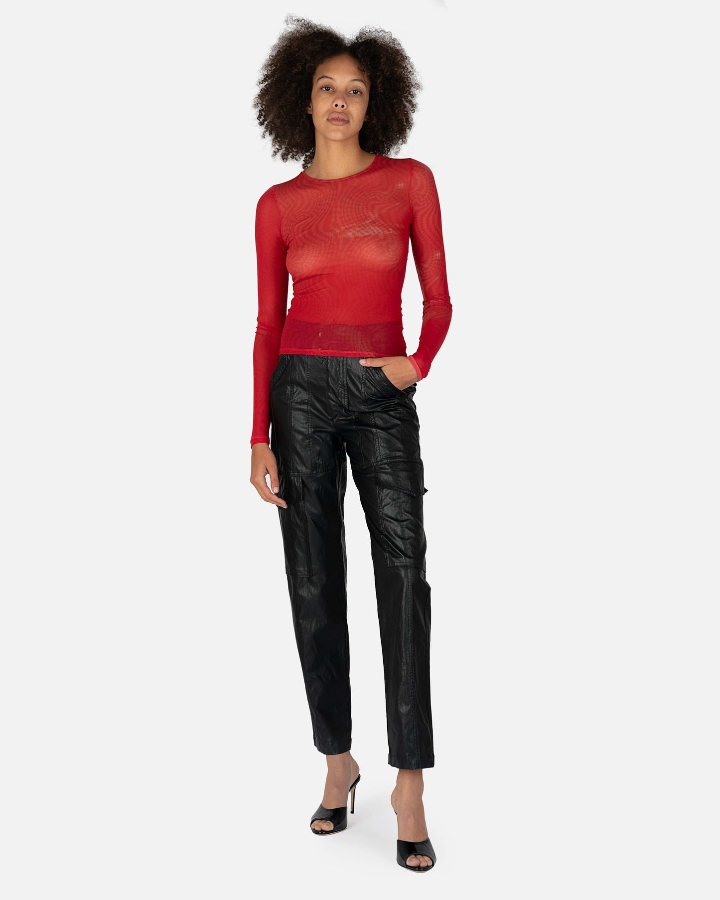 Our Legacy Women Tops Super Slim Longsleeve in Red Light Hypnosis Print