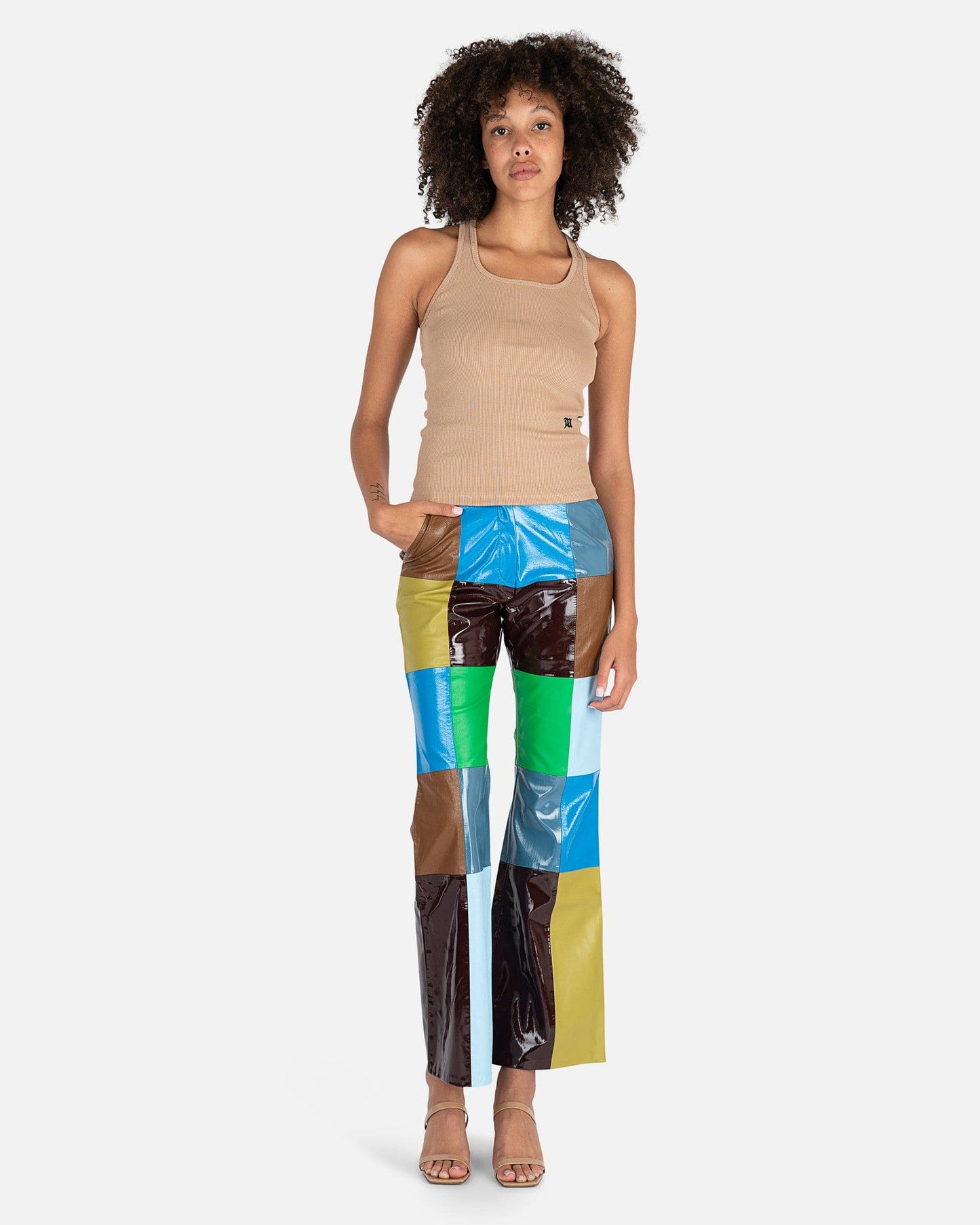 MISBHV Women Tops The M Tank Top in Beige