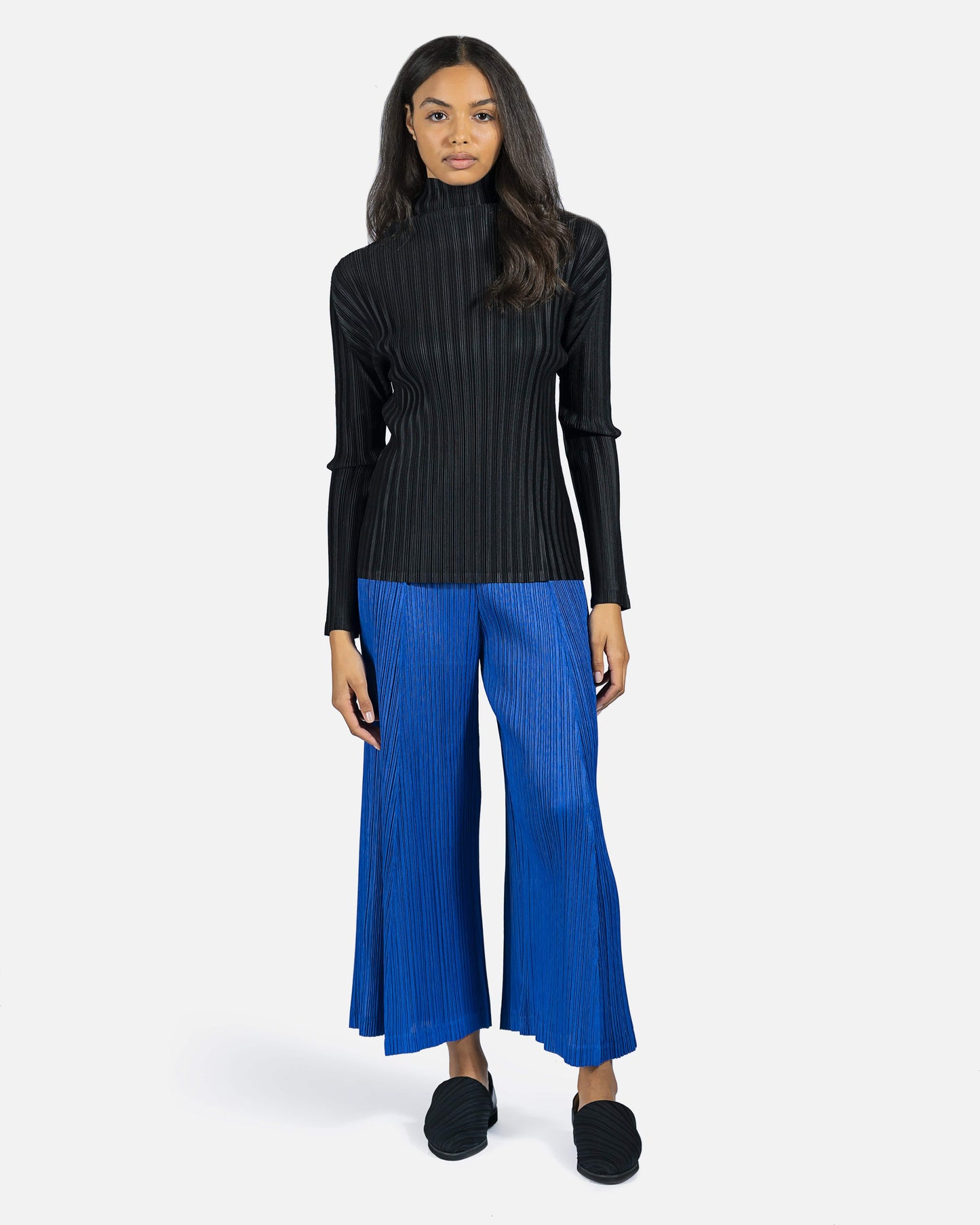 Pleats Please Issey Miyake Women Pants Thicker Bottom 2 Trousers in Blue