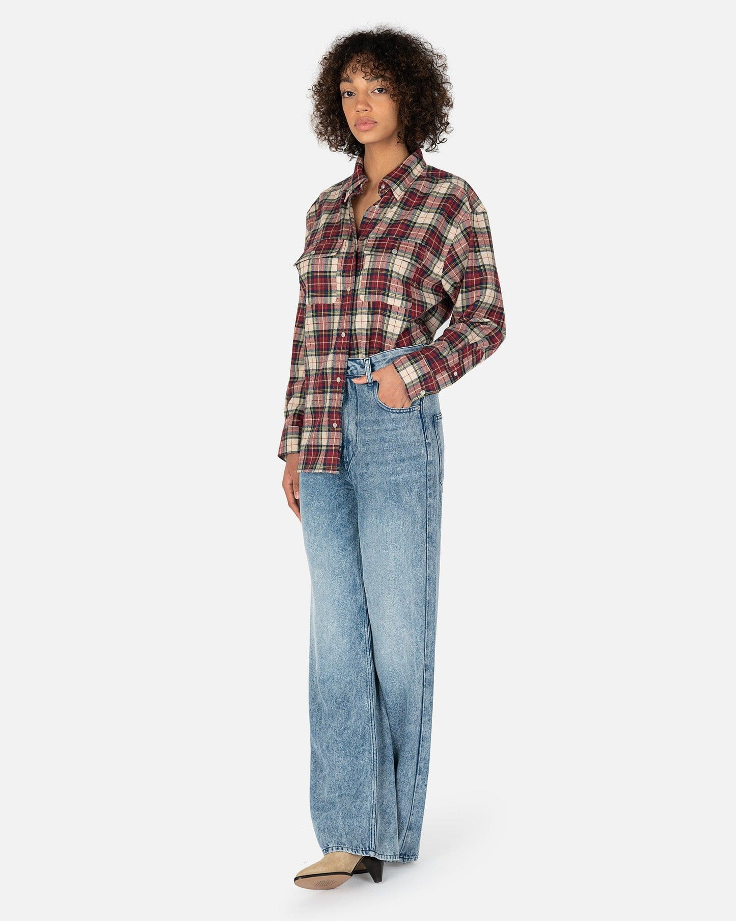 Isabel Marant Etoile Women Pants Tilorsya Fluid Denim Pants in Light Wash