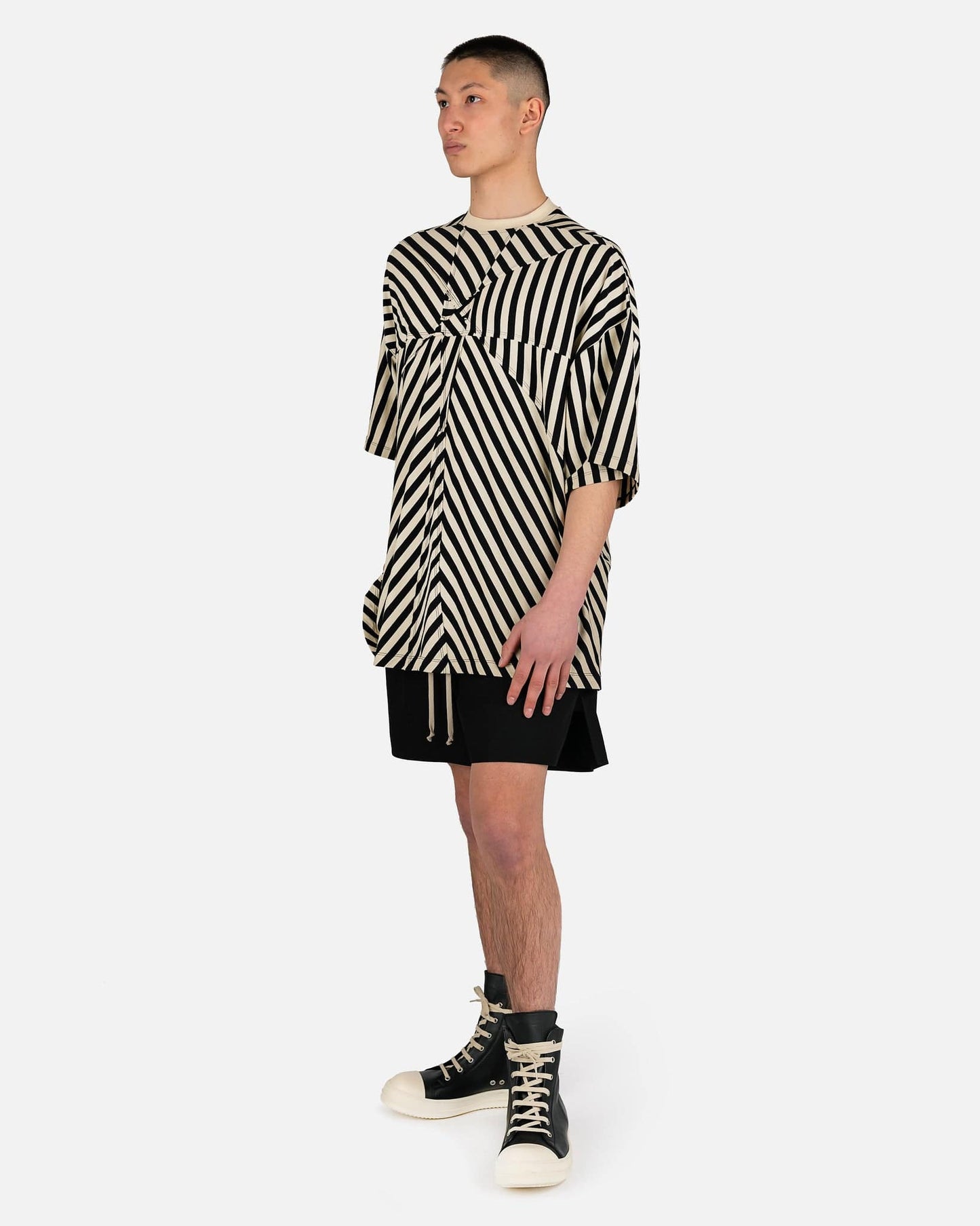 Rick Owens DRKSHDW Men's T-Shirts O/S Tommy T in Black/Natural