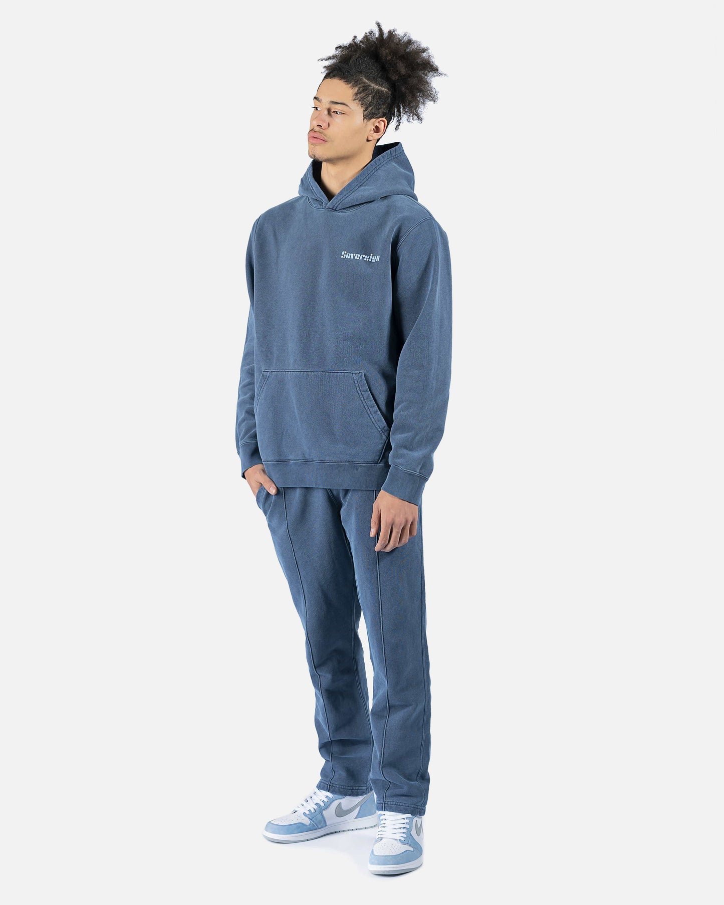 SVRN Men's Sweatshirts Tone Hoodie in Indigo