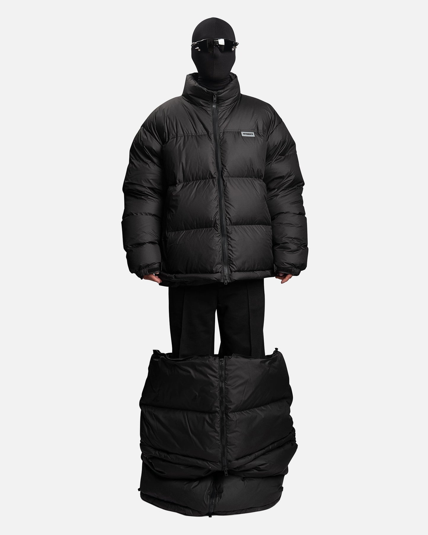VETEMENTS Transformer Puffer Coat in Black