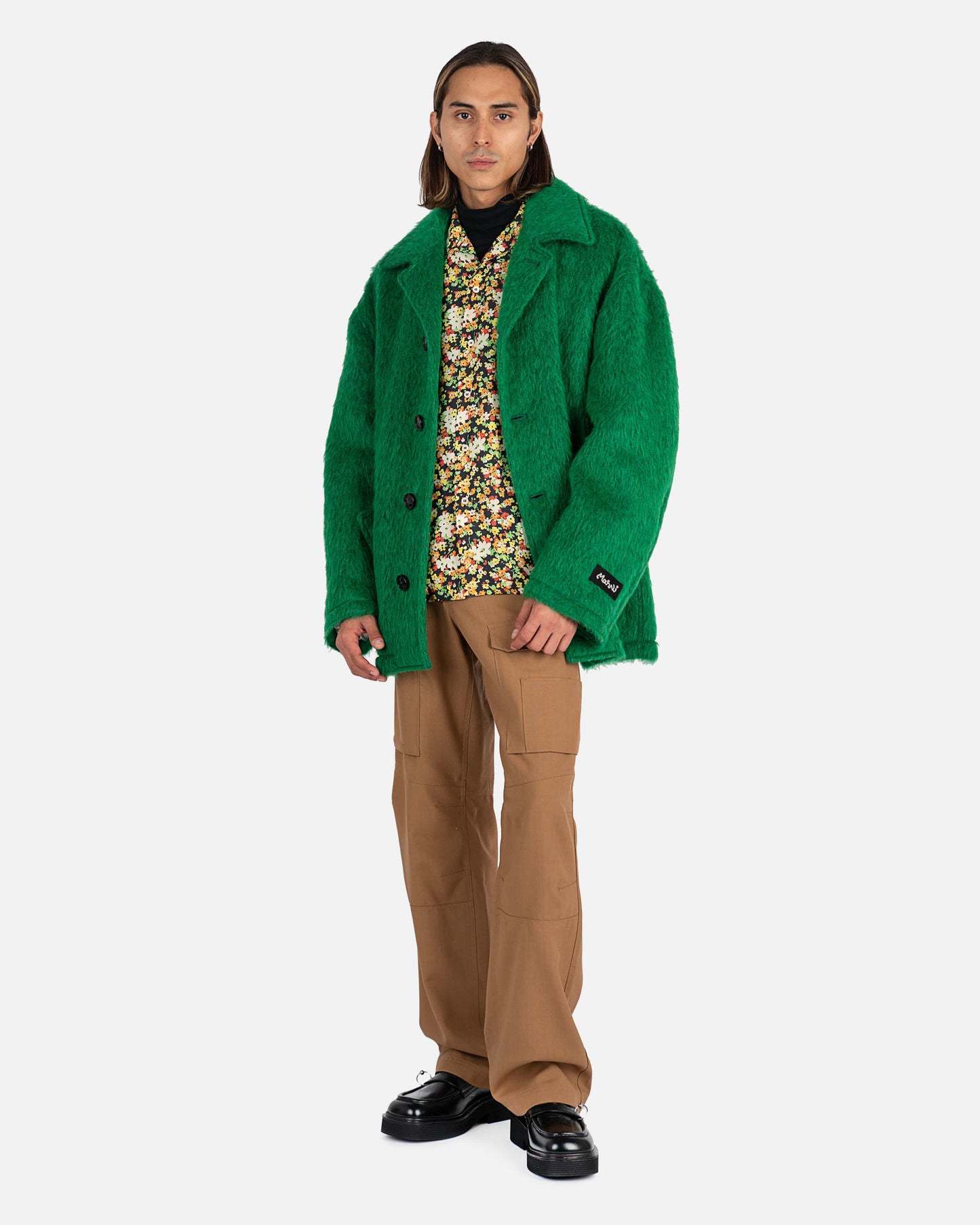 Marni Men's Pants Tropical Wool Cargo Pants in Hazelnut