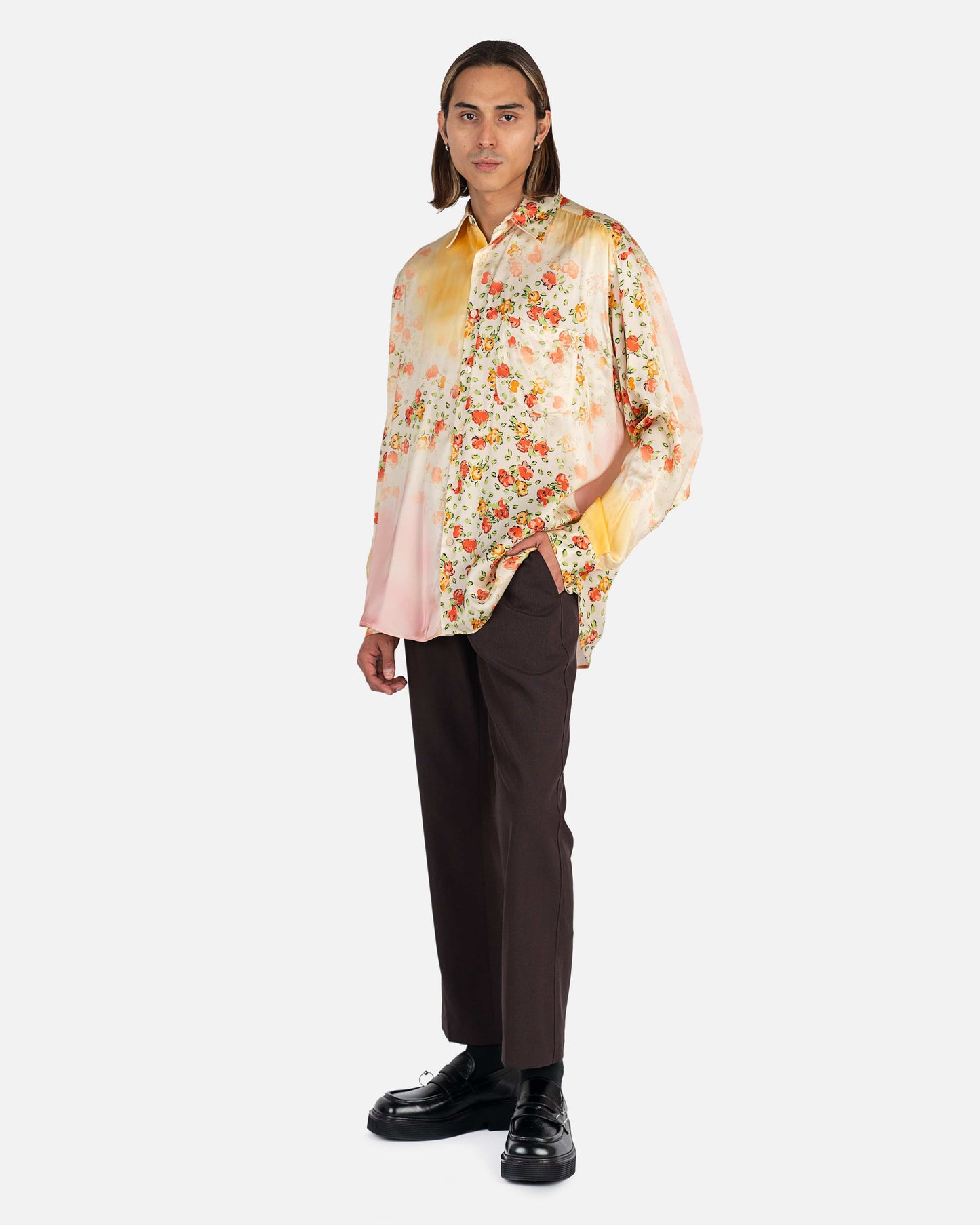 Marni Men's Pants Tropical Wool Pants in Metal Brown