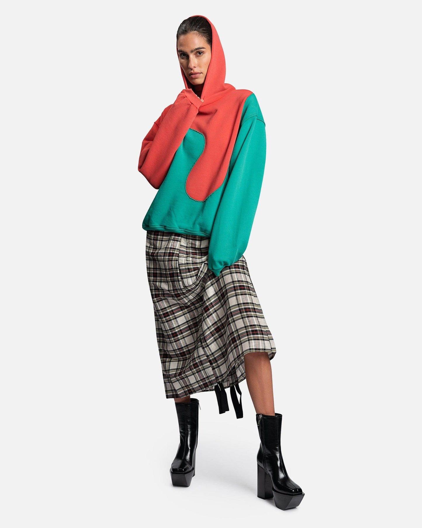 ERL Women's Sweatshirts Unisex Swirl Fleece Hoodie Jersey in Red/Green