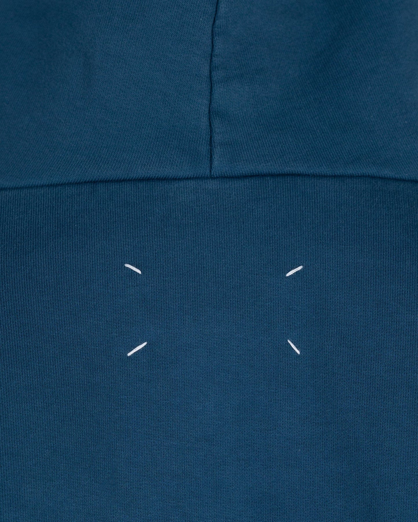 Maison Margiela Men's Sweatshirts Upside Down Logo Hooded Sweatshirt in Petrol