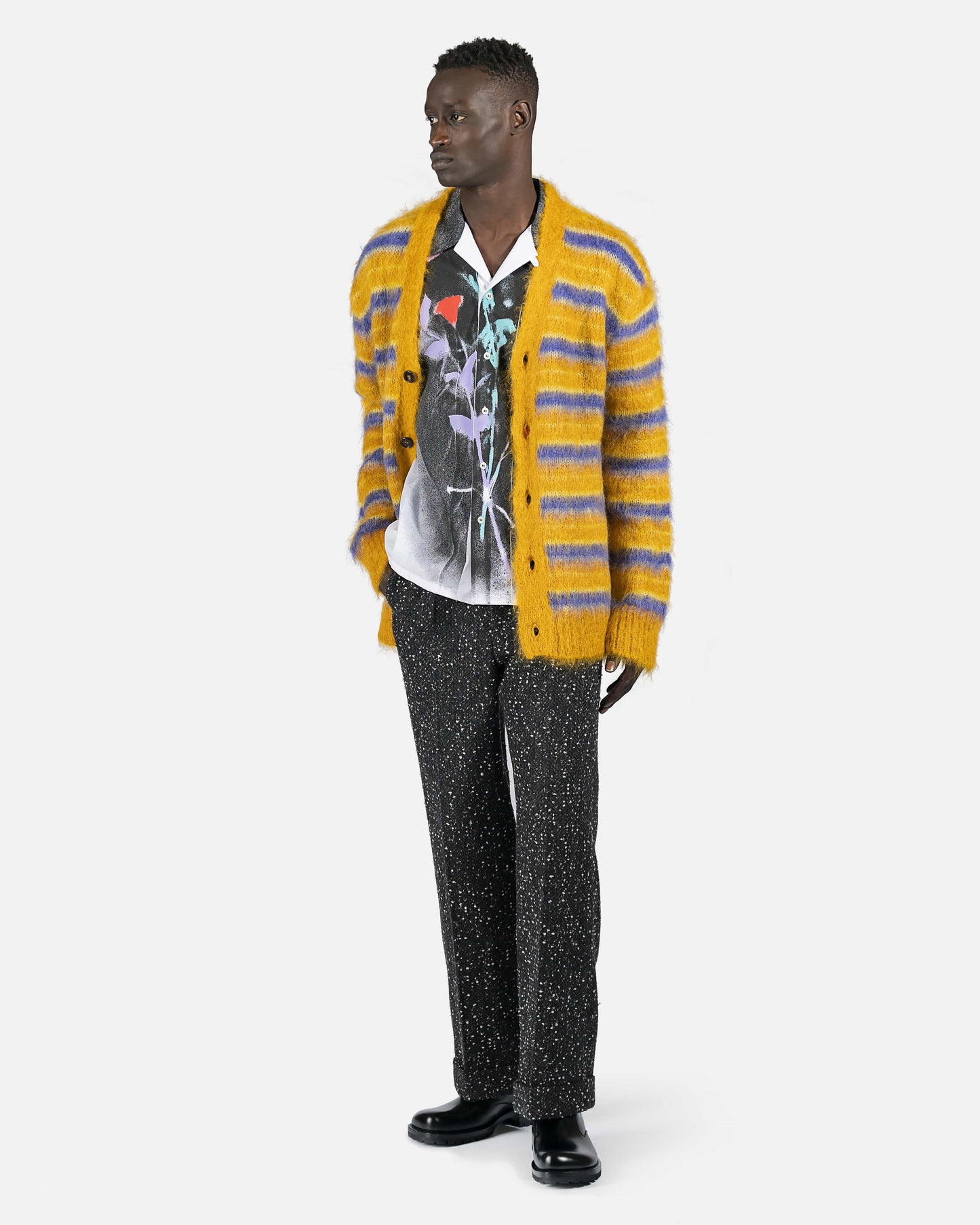 Marni mens sweater V-Neck Cardigan in Gold