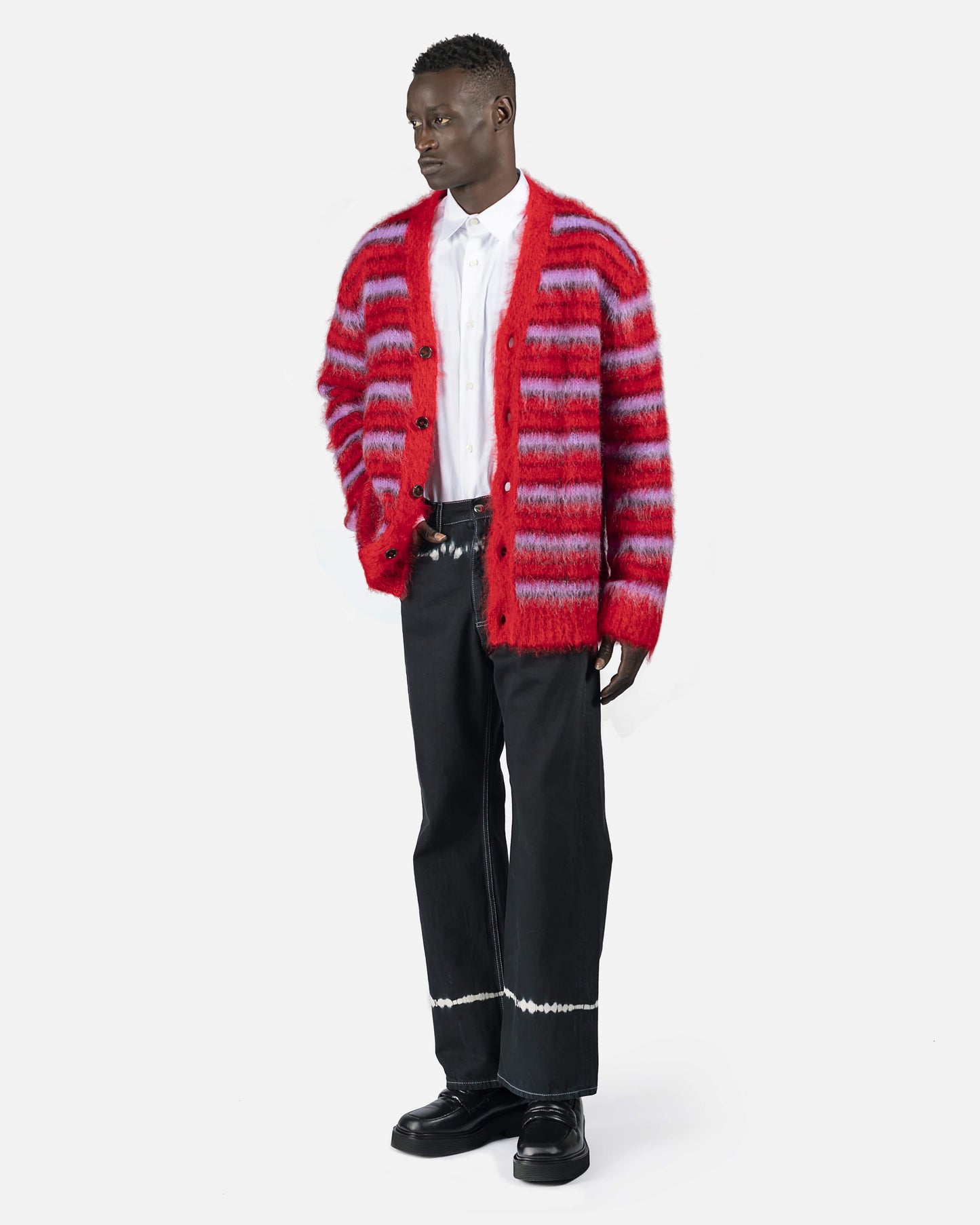 Marni mens sweater V-Neck Cardigan in Red