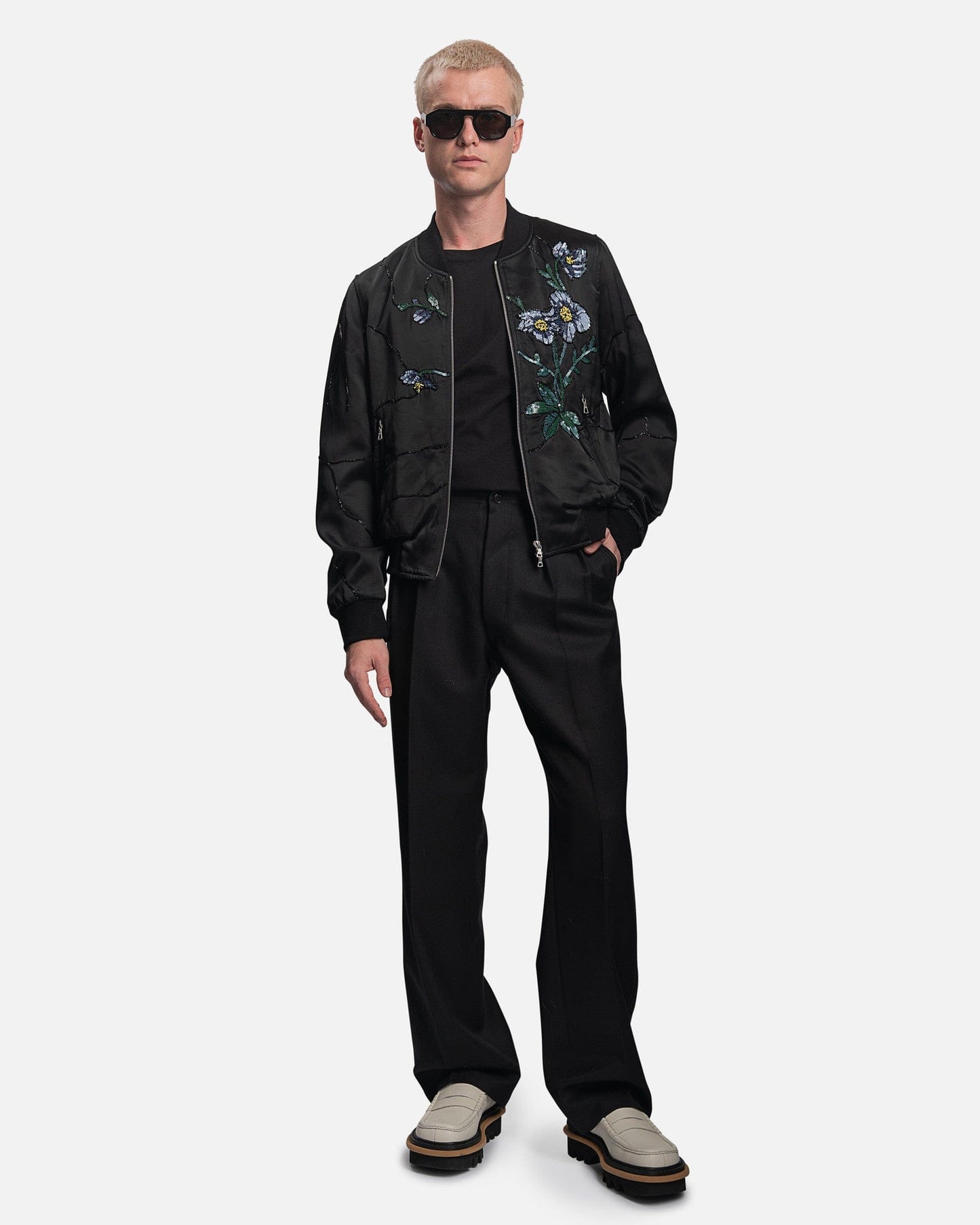 Dries Van Noten Men's Jackets Vaksel Sequined Jacket in Black