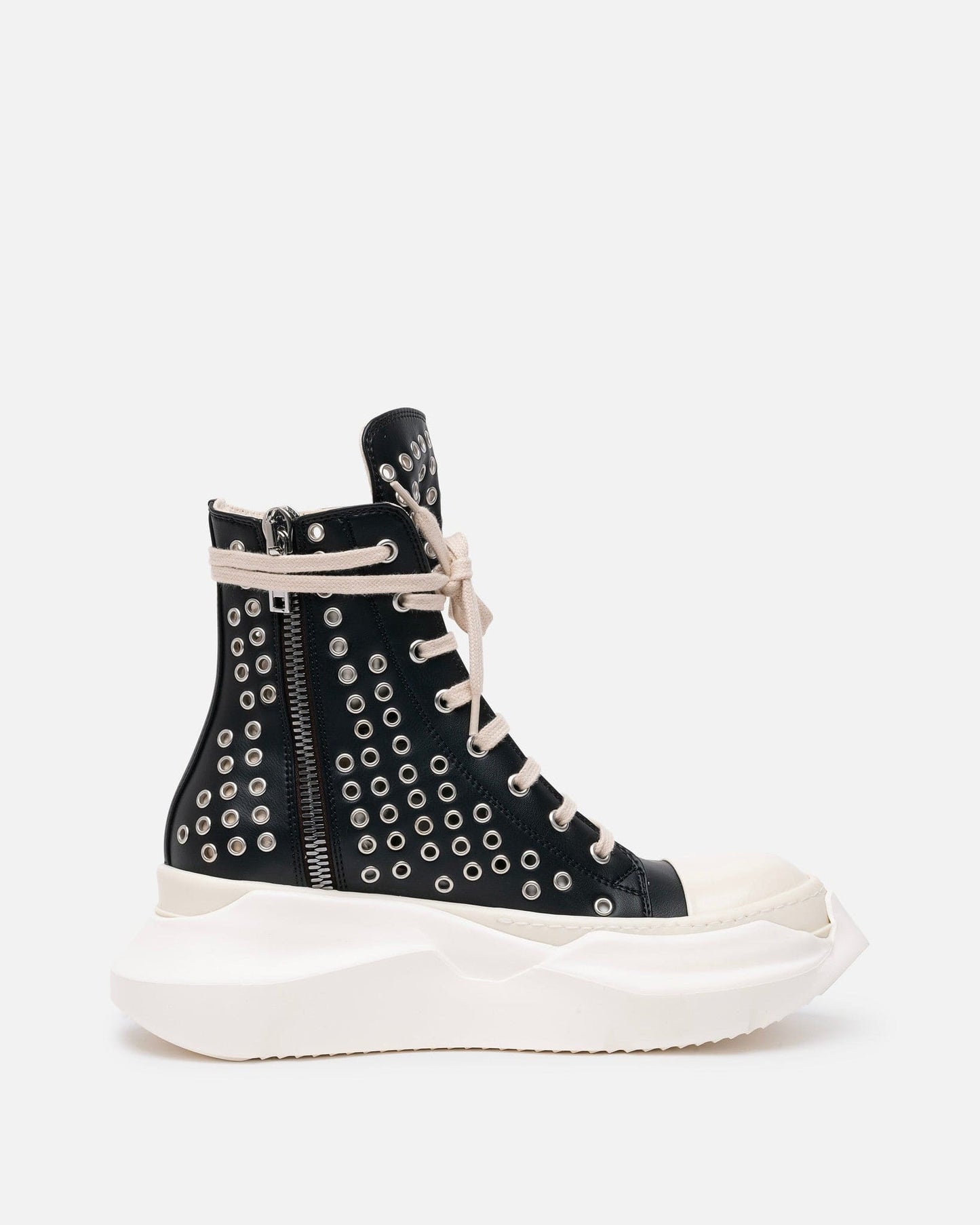 Rick Owens DRKSHDW Men's Sneakers Vegan Leather Abstract Ramones in Black/Milk