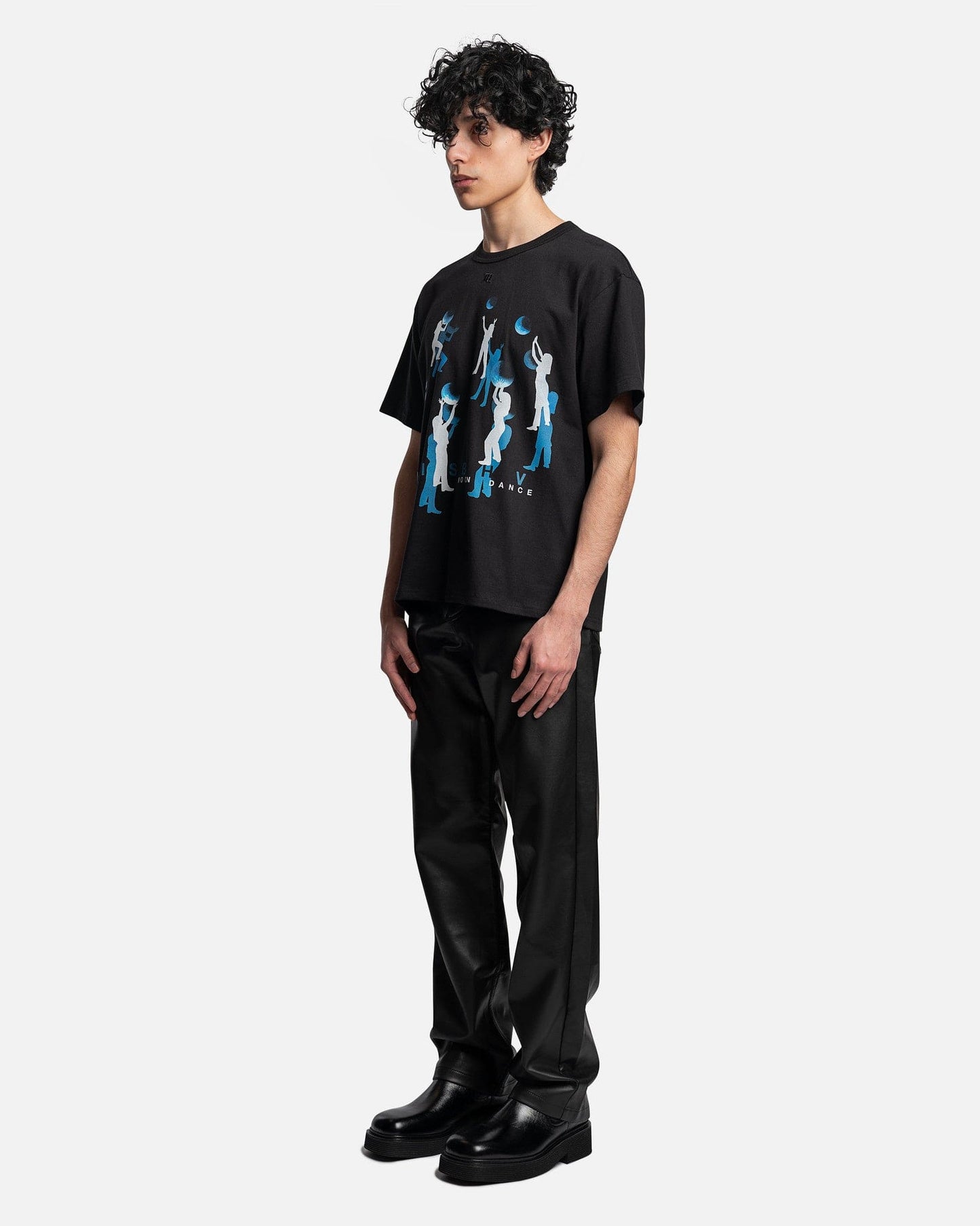 MISBHV Men's Pants Vegan Leather Trousers in Black