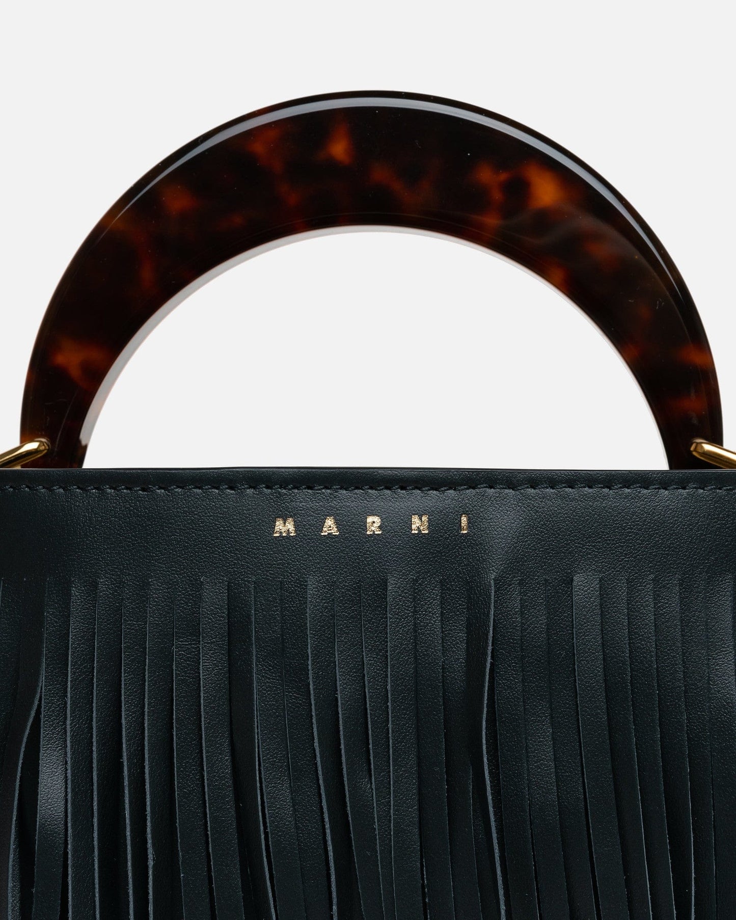 Marni Women Bags Venice Fringed Bucket Bag in Black/Maroon