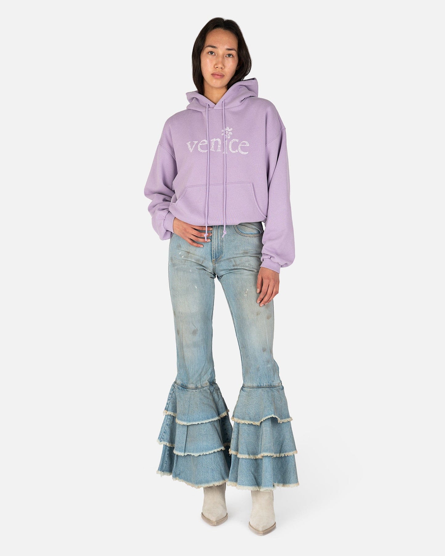 ERL Women Sweaters Venice Knit Hoodie in Pink