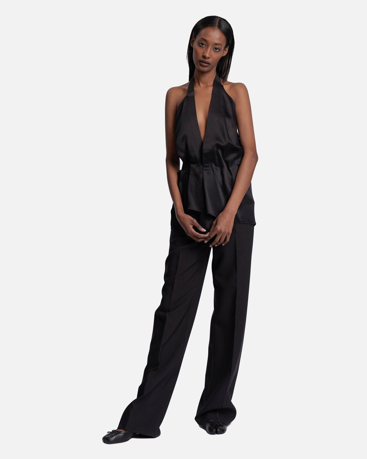 MM6 Maison Margiela Women Tops Viscose Rayon Top in Black