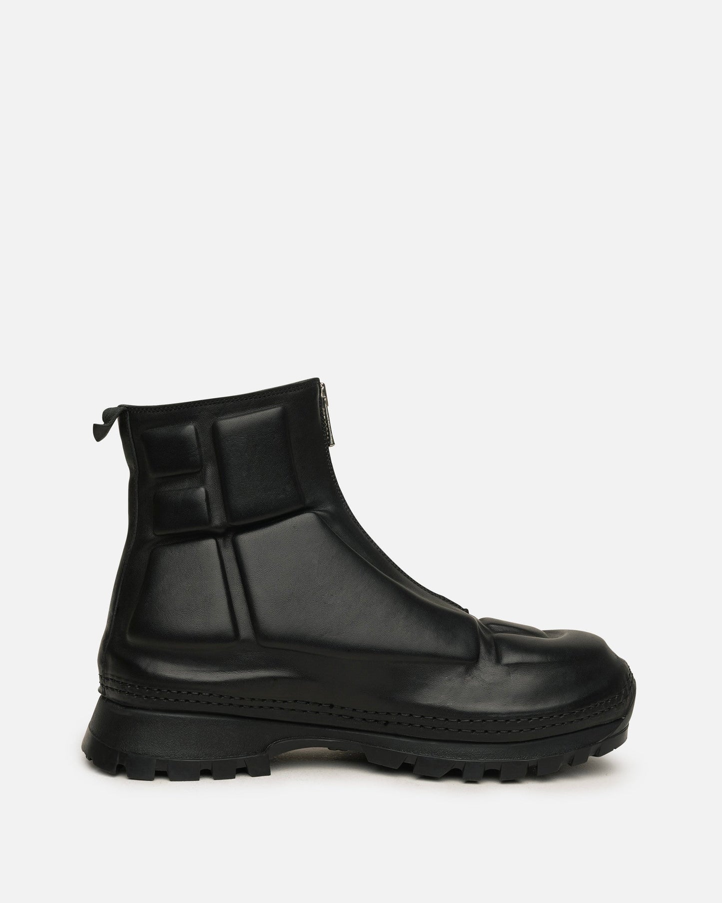 Guidi Men's Boots VSH01 Full Grain Embossed Front Zip Boot in Black