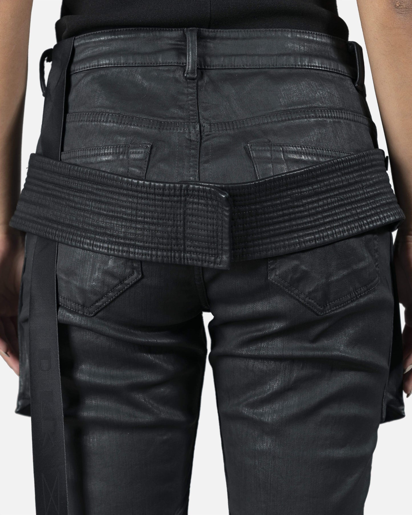 Rick Owens DRKSHDW Women Pants Waxed Easy Creatch Denim in Black