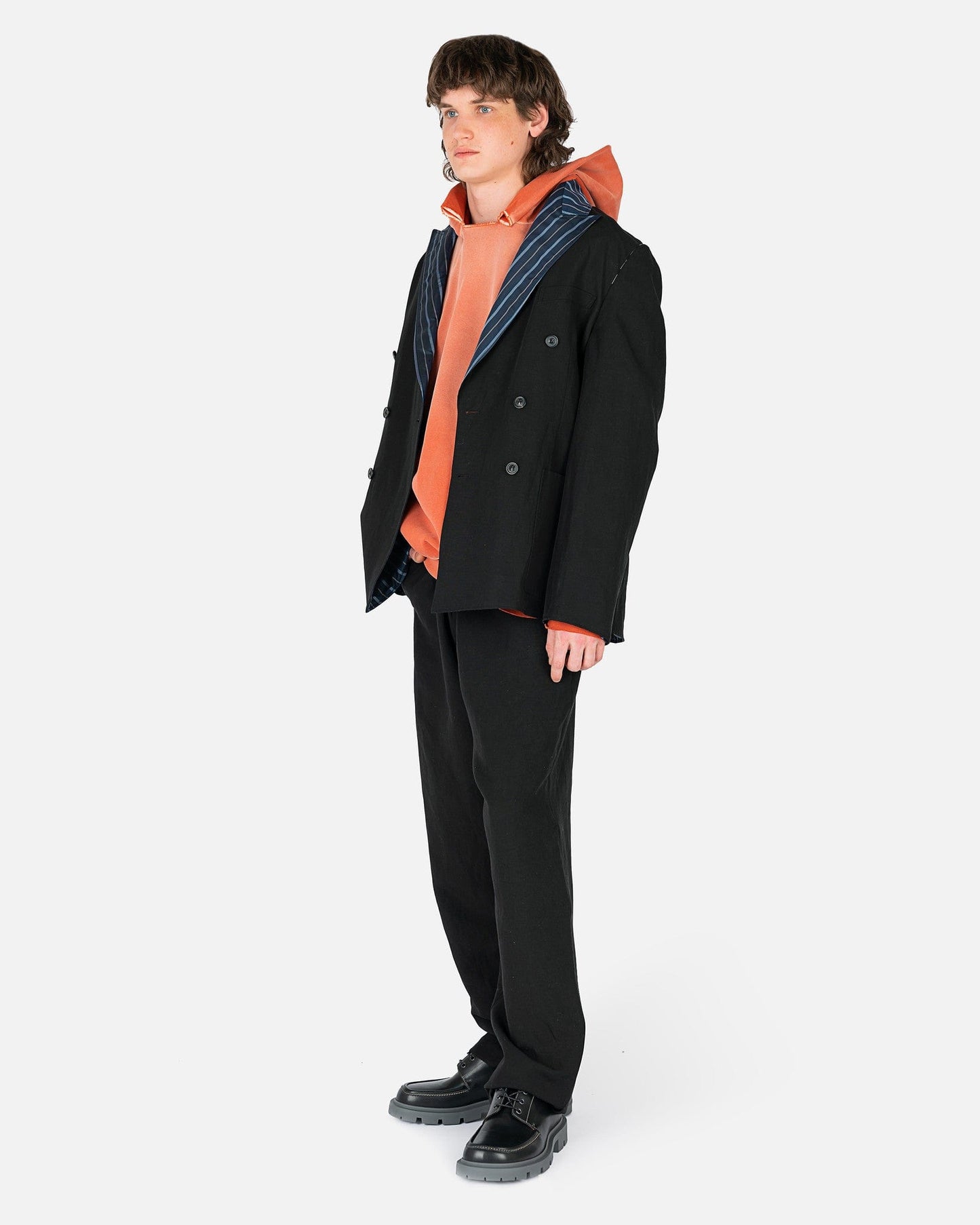 Maison Margiela Men's Sweatshirts Weathered Hoodie in Orange