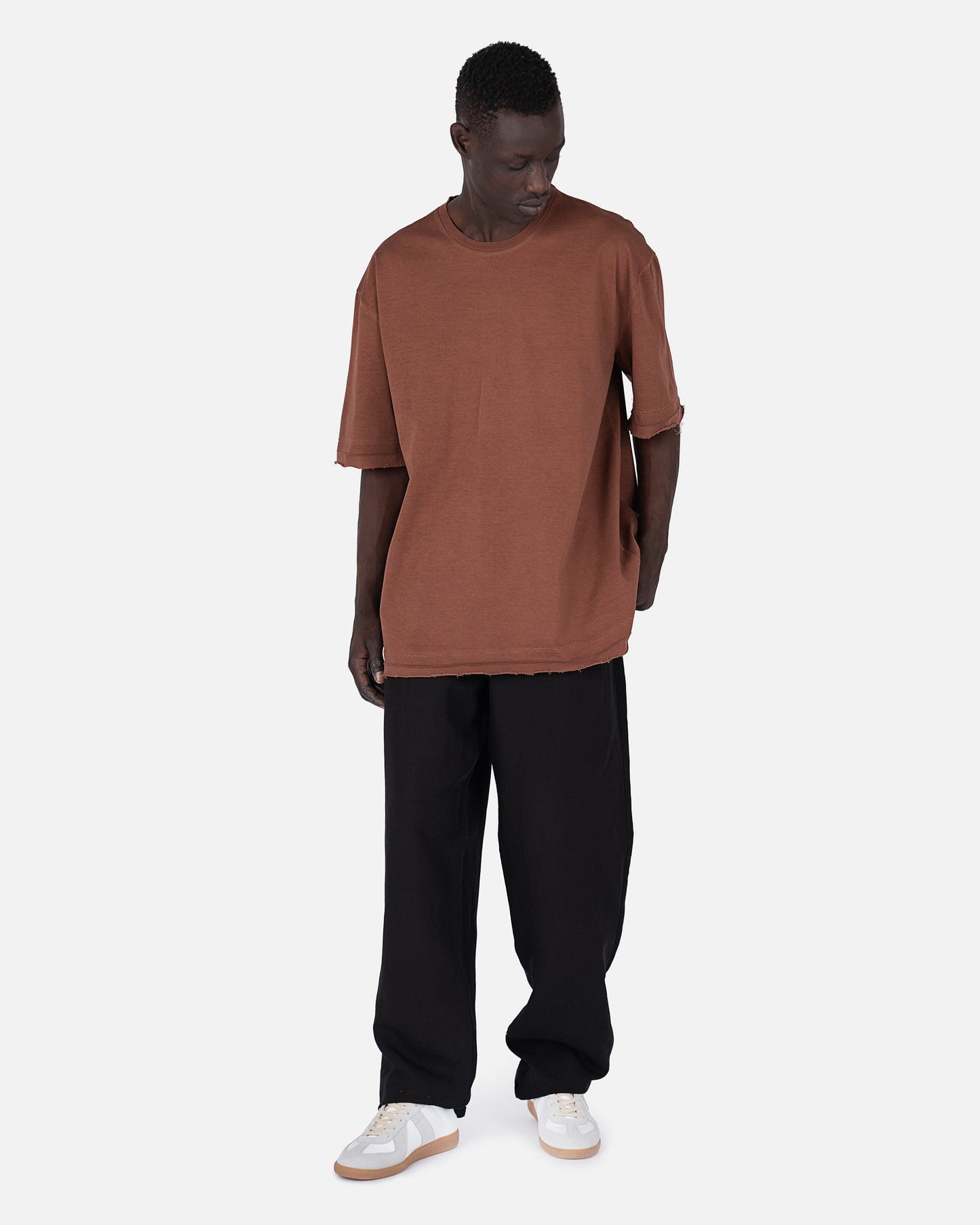 Maison Margiela Men's T-Shirts Weathered T-Shirt in Faded Red