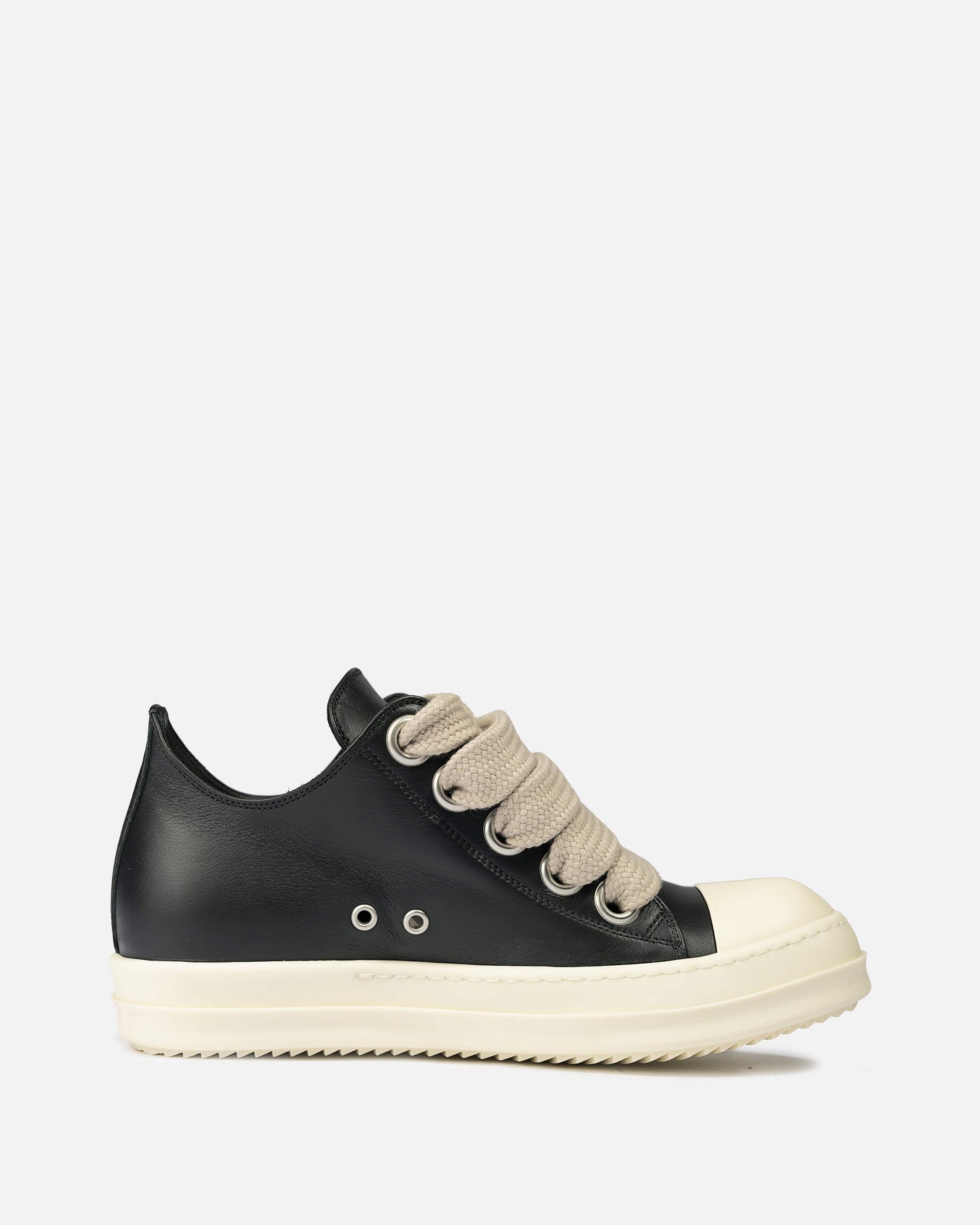 Rick Owens Men's Sneakers Wide Lace Low Ramones in Black/Milk