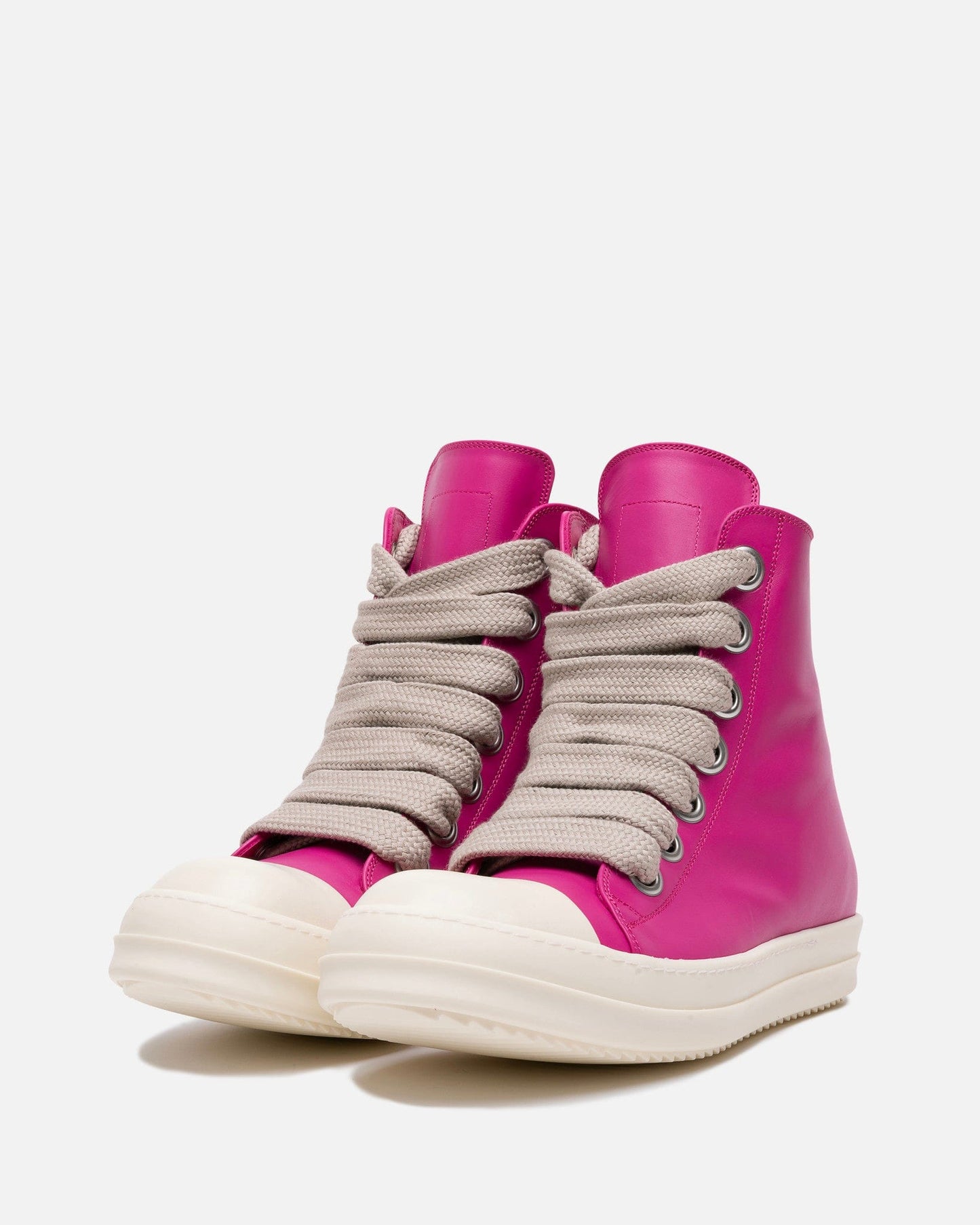 Rick Owens Men's Sneakers Wide Lace Ramones in Hot Pink/Milk