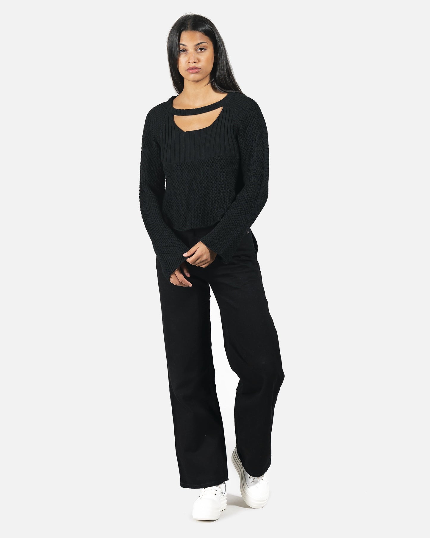 Eckhaus Latta Women Pants Wide Leg Jeans in Almost Black