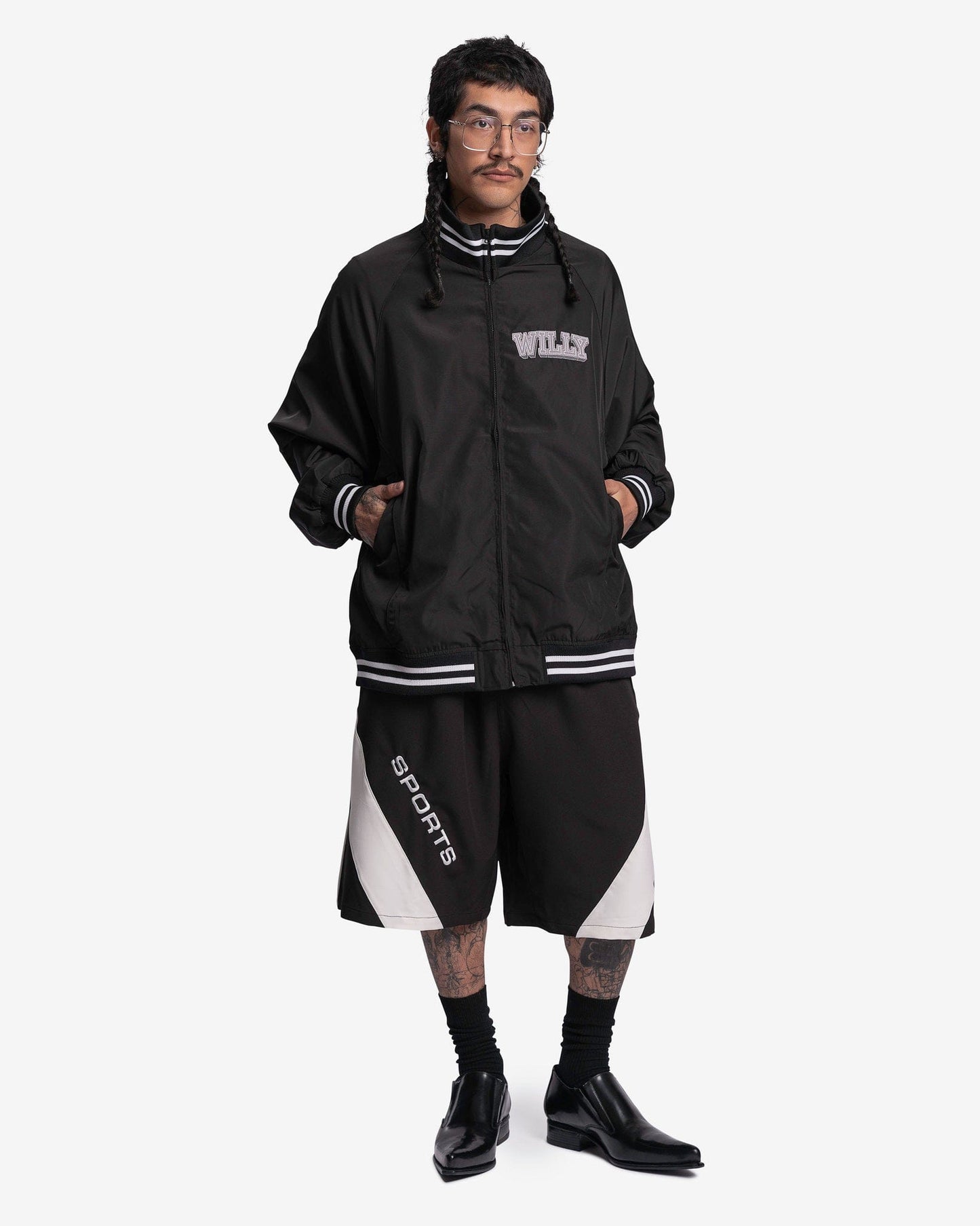 Willy Chavarria Men's Shorts Willy Sports Pregame Shorts in Black