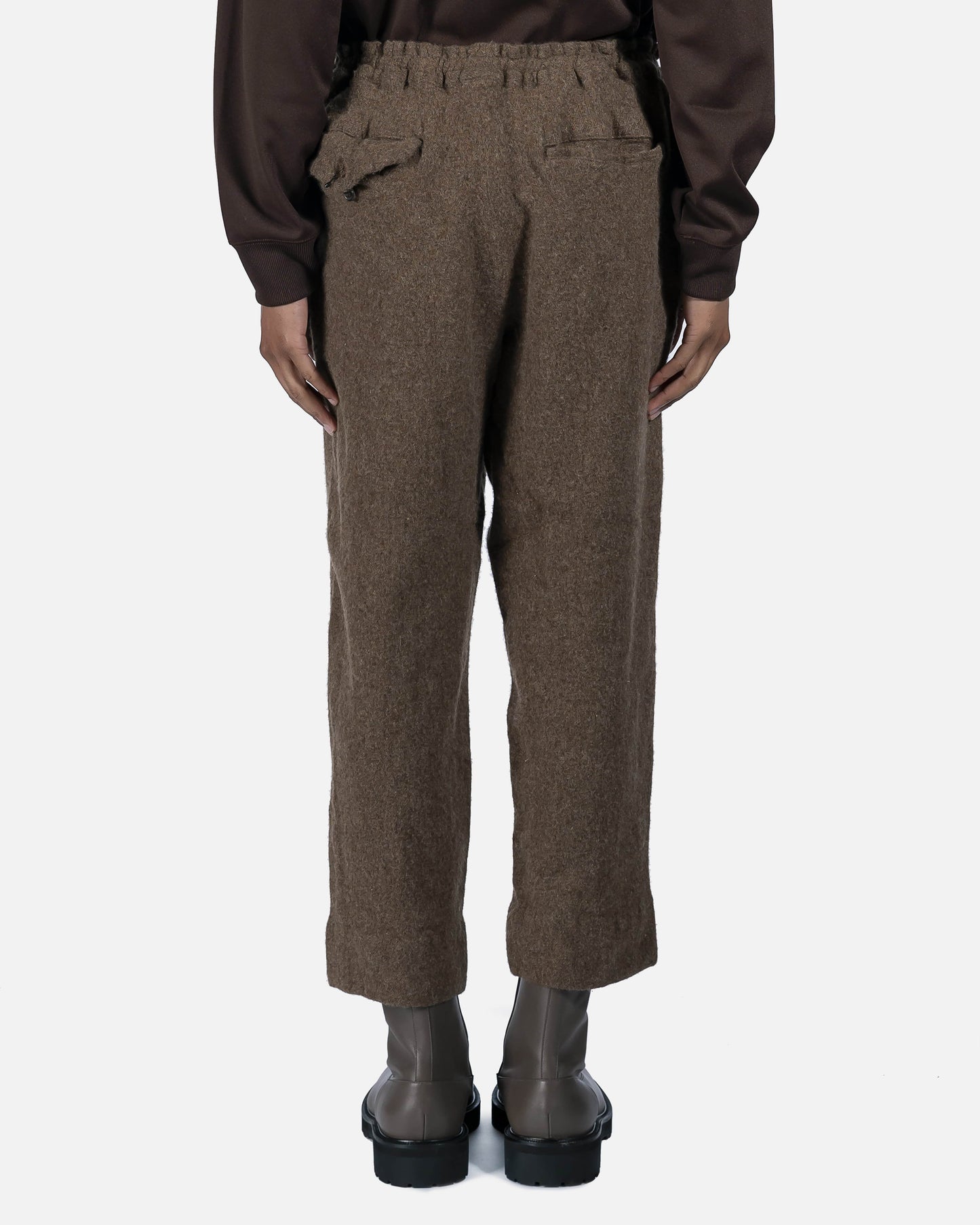 Comme des Garcons Homme Deux Men's Pants Wool Blend Pleated Pants in Brown