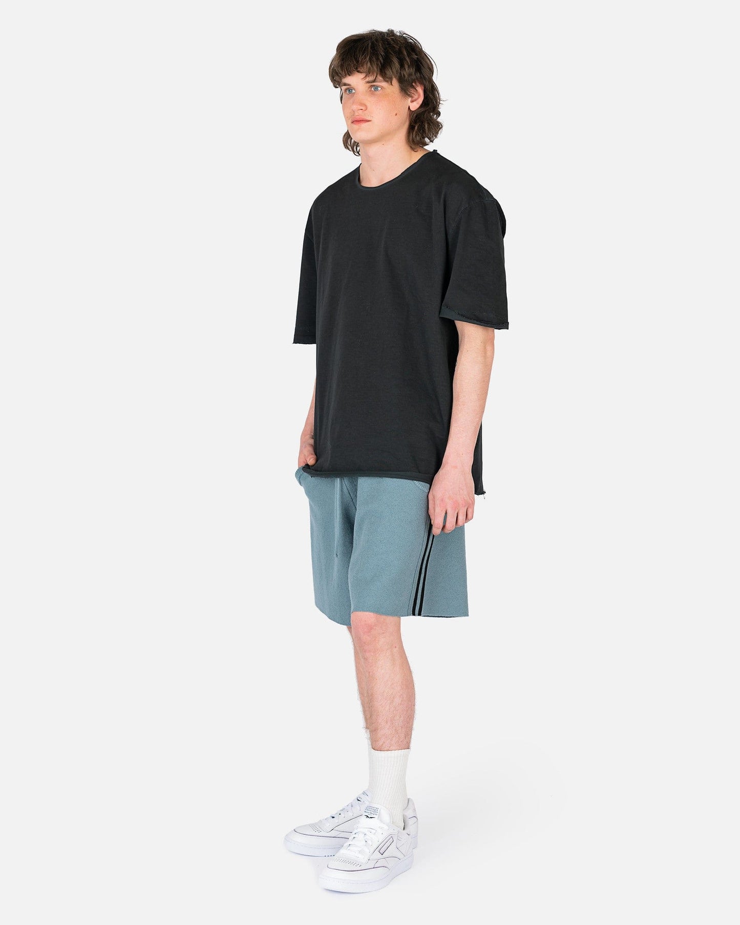 Maison Margiela Men's Shoes Wool Shorts in Slate Blue