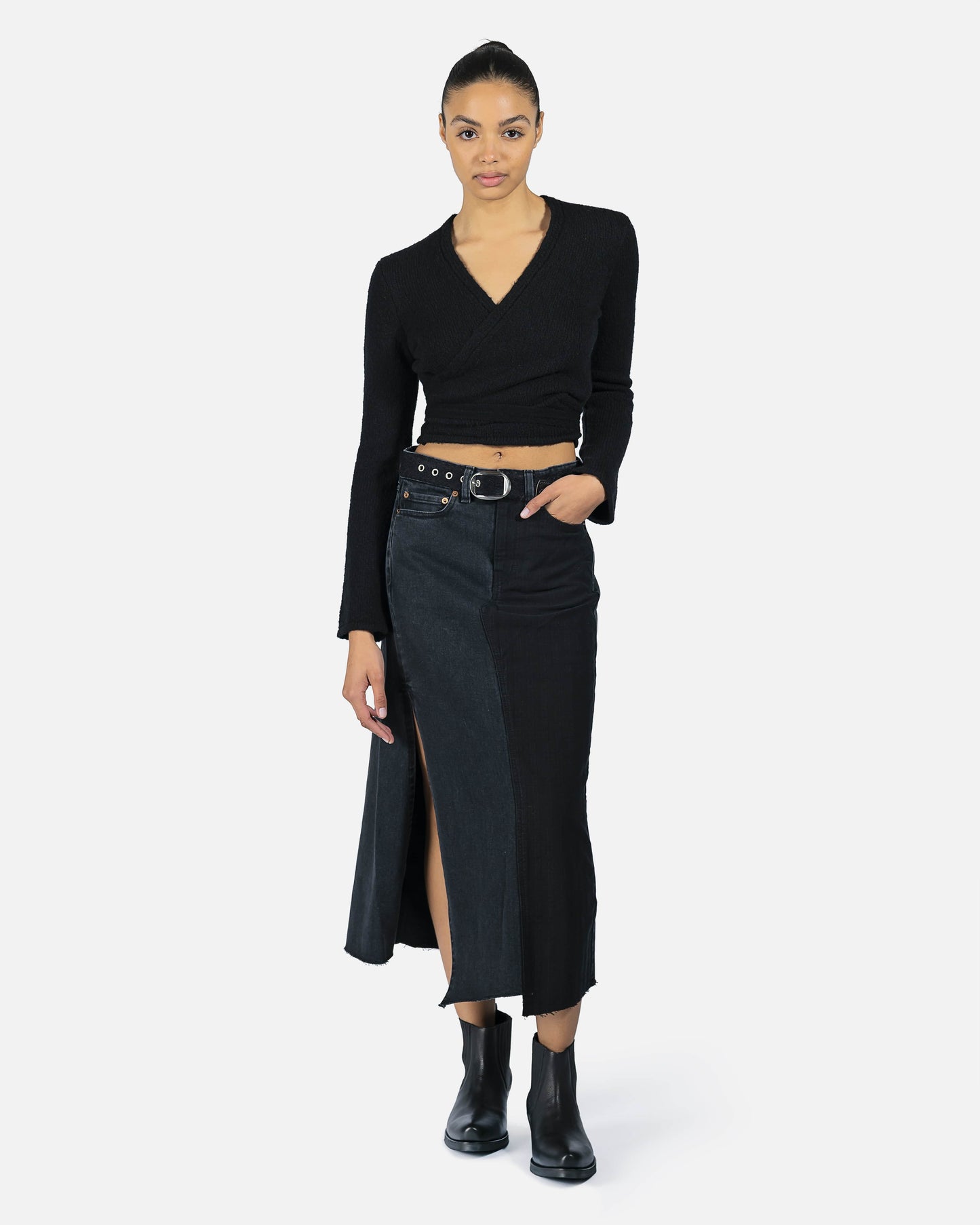 Our Legacy Women Tops Wrap Knit Top in Black